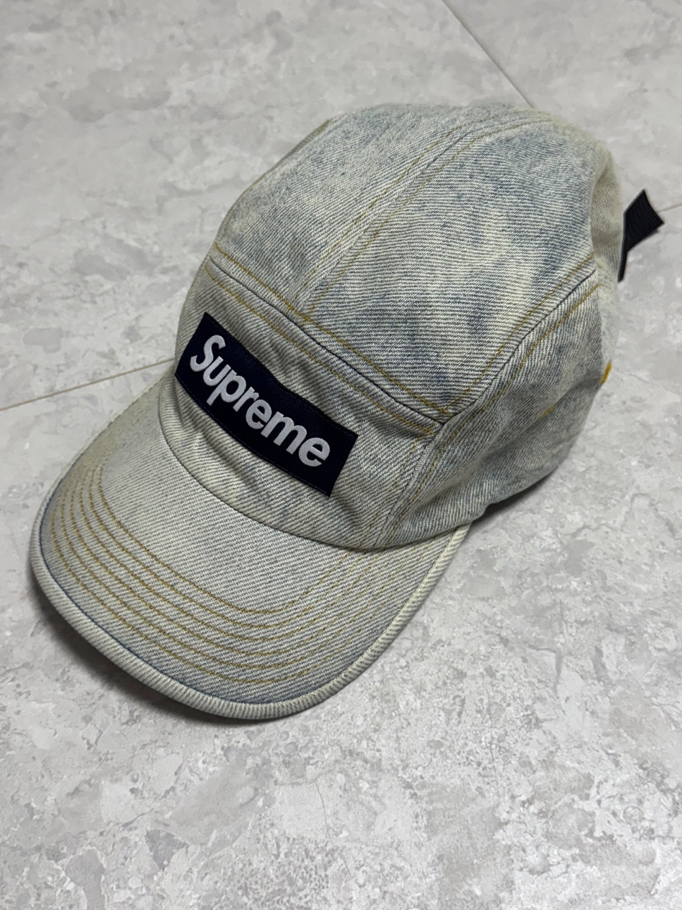 Supreme Denim Camp Cap Dirty Indigo - 23SS 착용 스타일