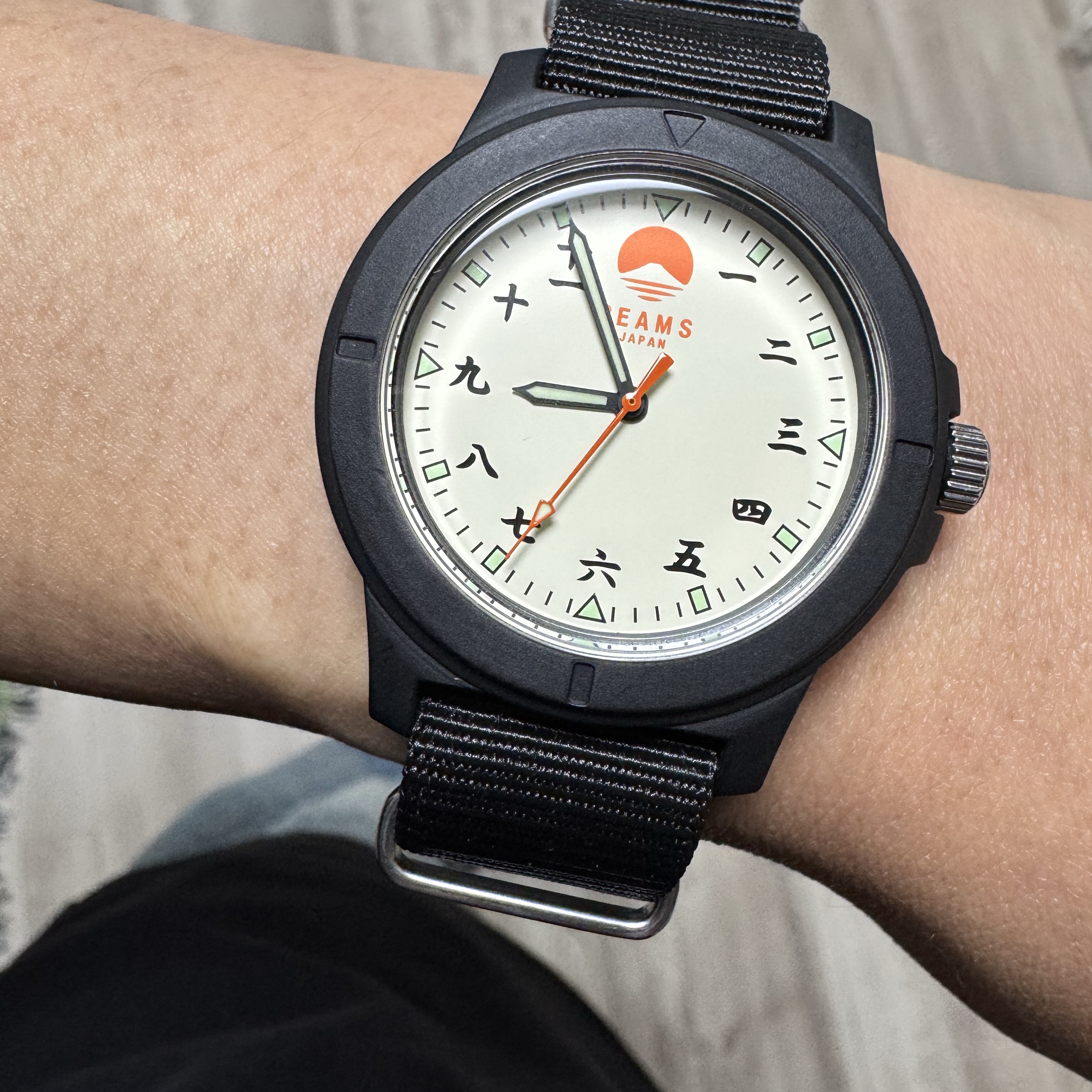 Beams Original Chinese Numerals Watch Black 착용 스타일