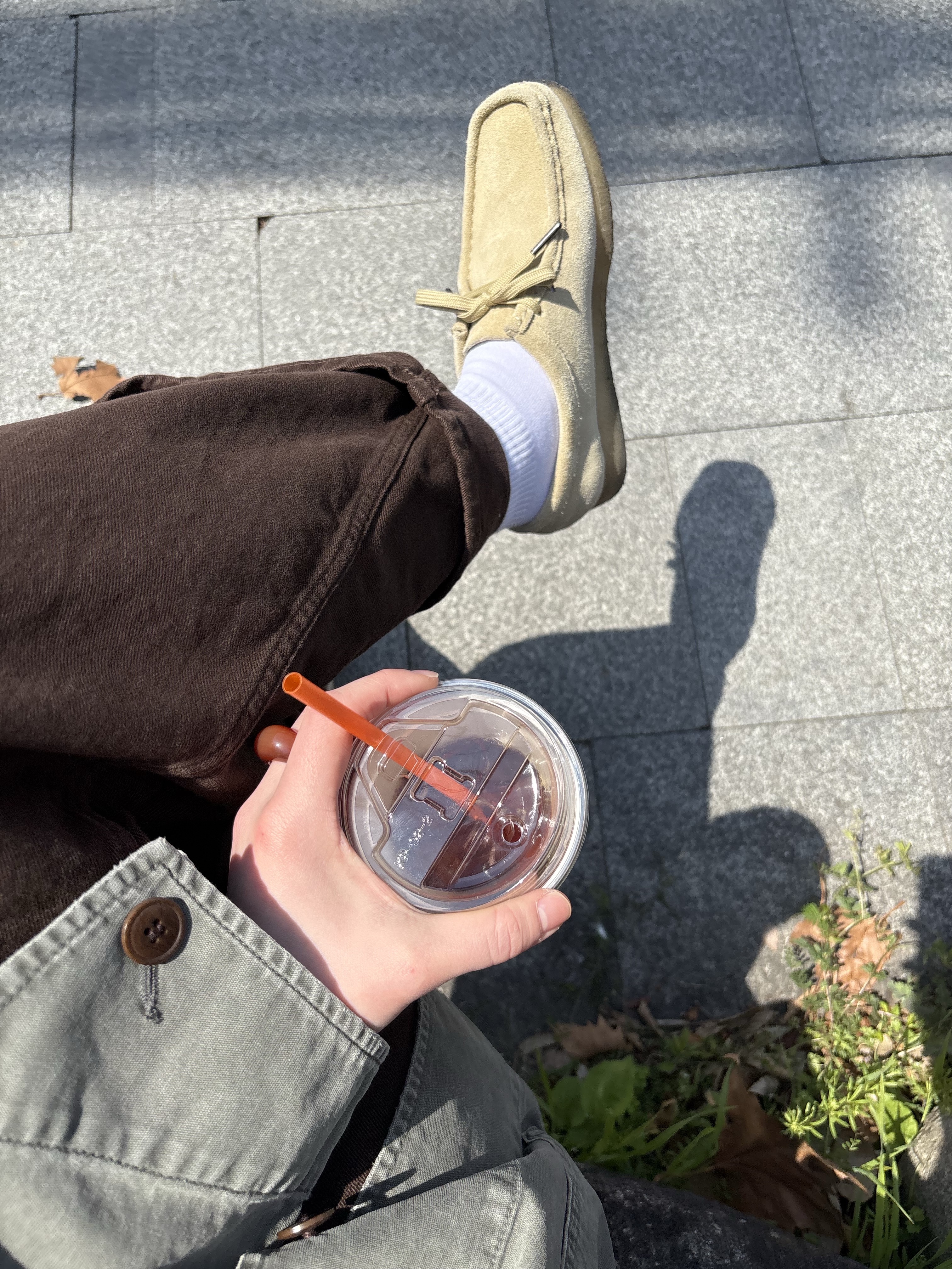 Porter Free Style Shoulder Bag Brown, Khakis Engineer Jacket Mud 착용 스타일 - 3