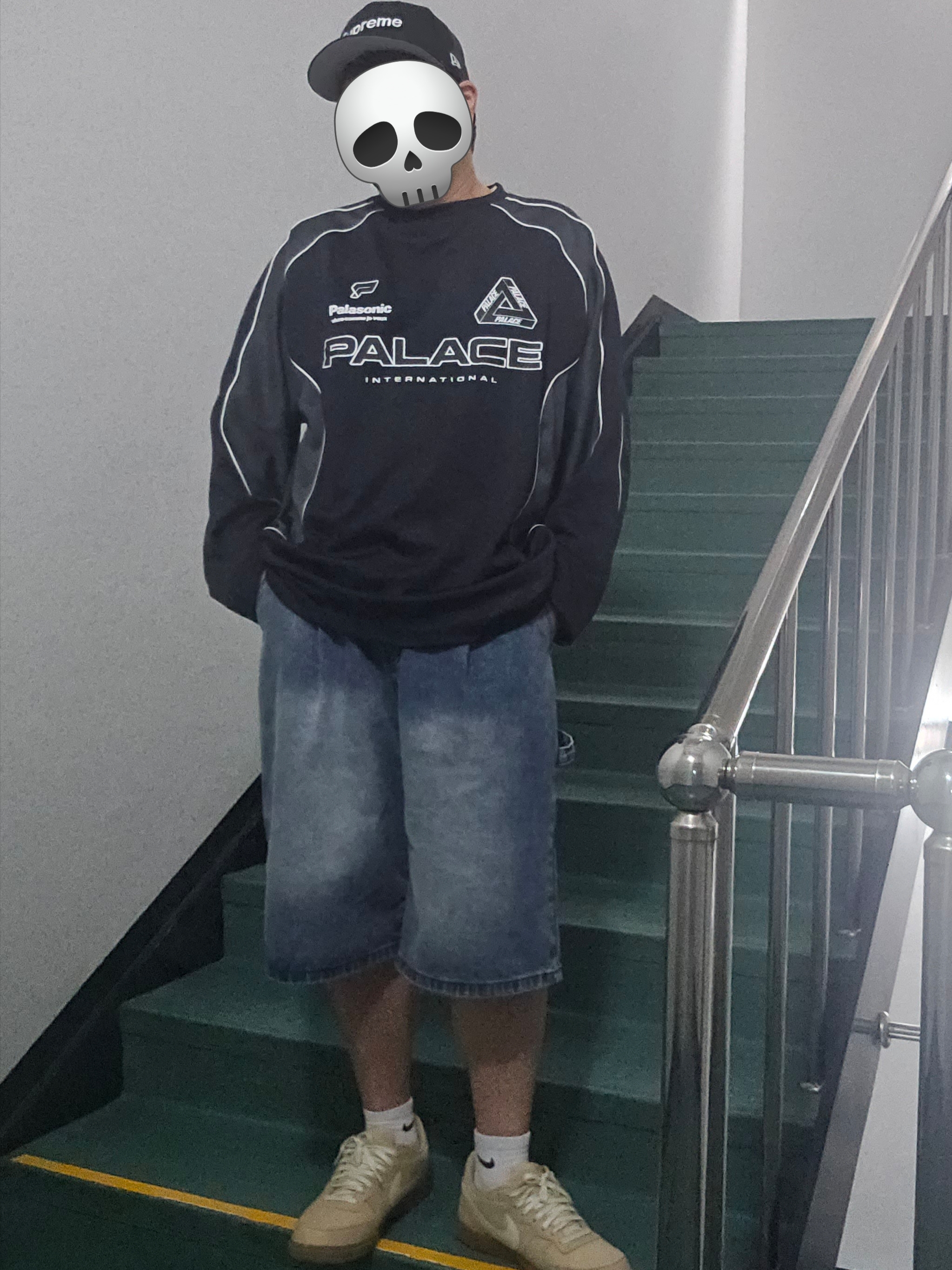 Supreme Box Logo Mesh Back New Era Black - 24SS, Palace Sport Mit Mesh Top Black - 24FW 착용 스타일 - 2