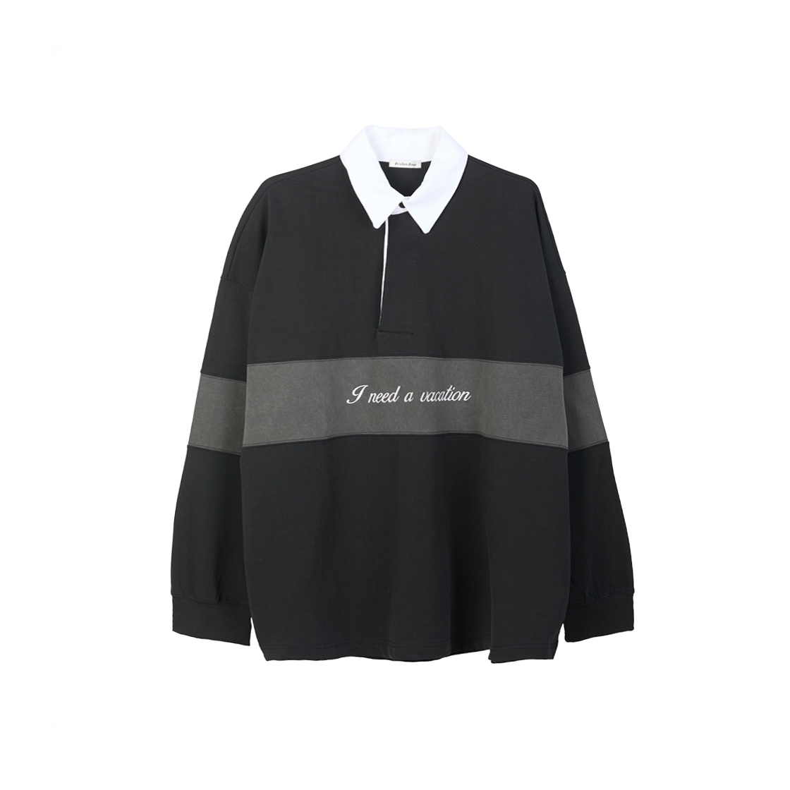 BB25LT006CH Broken Beat Pk Collar Shirt Charcoal - 대표 이미지 #1