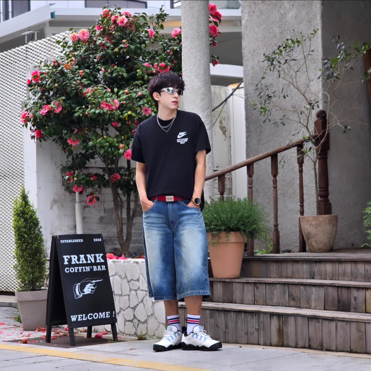 Nike NSW Authorized Personnel T-Shirt Black - Asia, Nike NSW Authorized Personnel T-Shirt Black - US/EU 착용 스타일 - 1