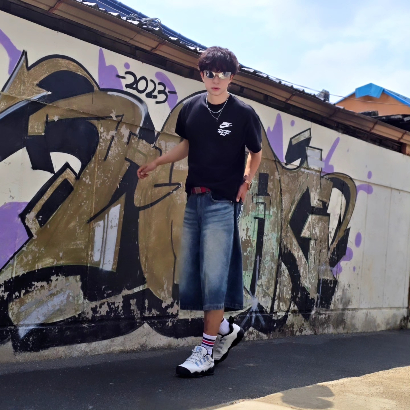 Nike NSW Authorized Personnel T-Shirt Black - Asia, Nike NSW Authorized Personnel T-Shirt Black - US/EU 착용 스타일 - 1