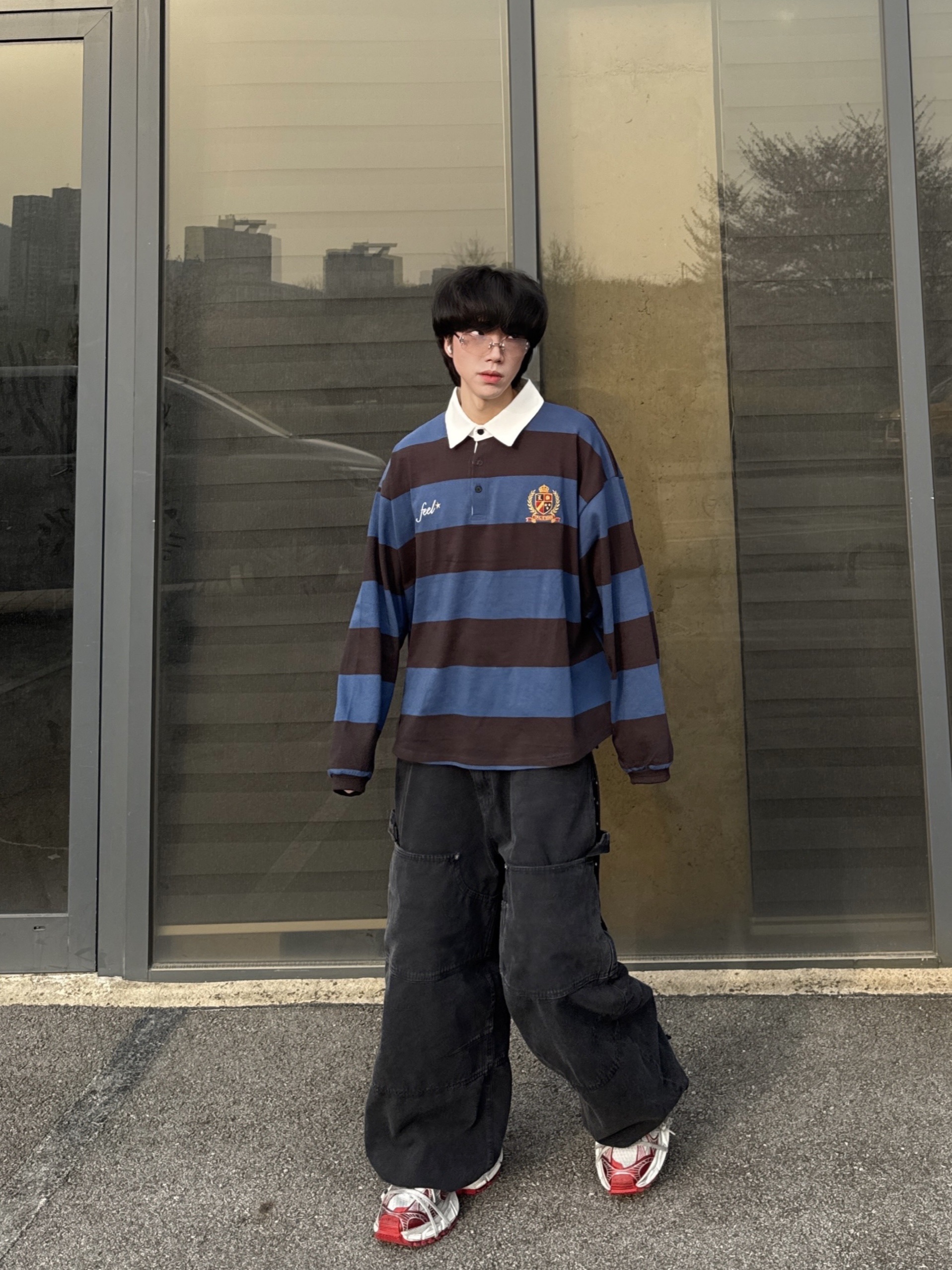 Balenciaga 3XL Sneakers White Red, Nonnod Double knee cover pants Vintage black 착용 스타일 - 4