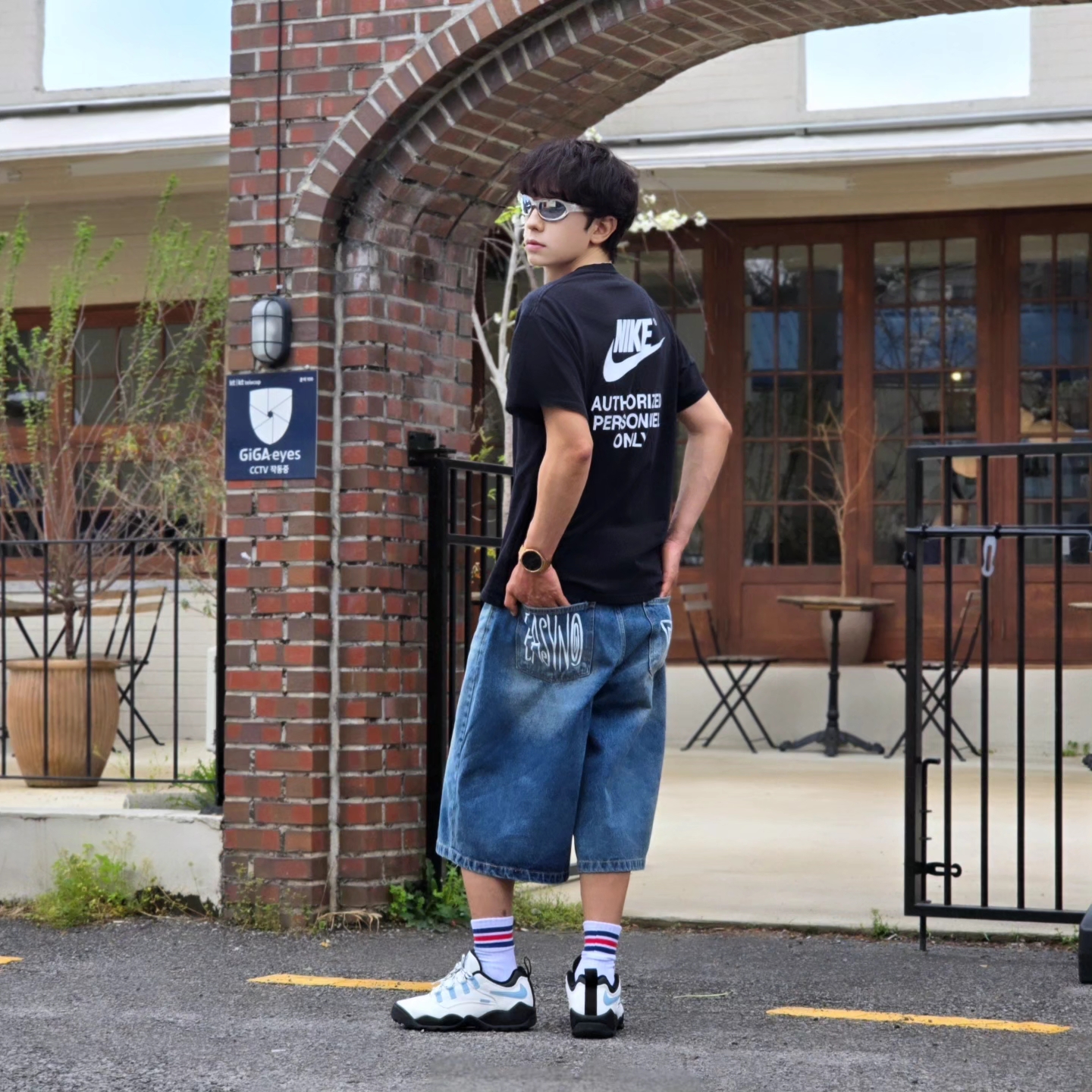 Nike NSW Authorized Personnel T-Shirt Black - Asia, Nike NSW Authorized Personnel T-Shirt Black - US/EU 착용 스타일 - 4