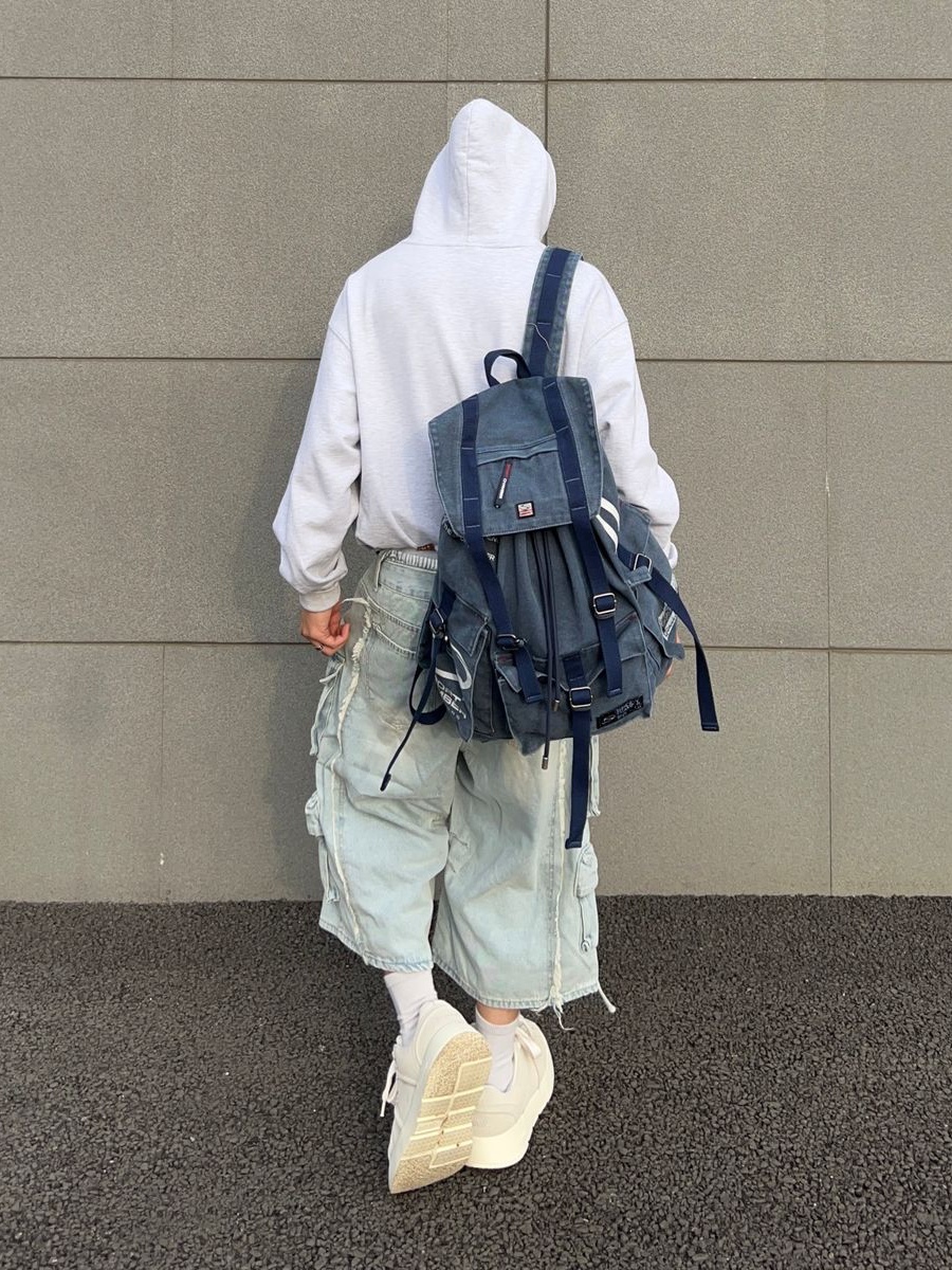SPORT CHAMBER SC Sporty Rucksack Navy 착용 스타일 - 2