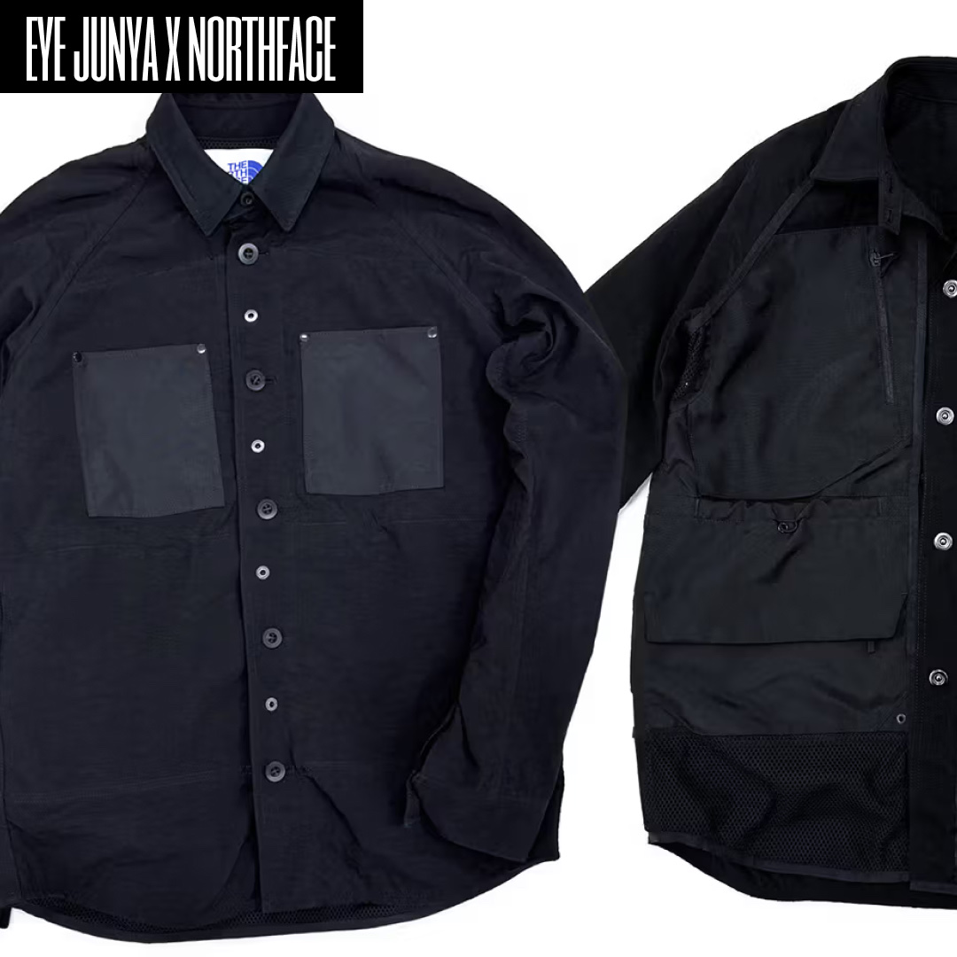 Junya Watanabe x The North Face W-Name Pullover Jacket Black, Junya Watanabe x The North Face W-Name Mountain Jacket Navy 착용 스타일 - 2