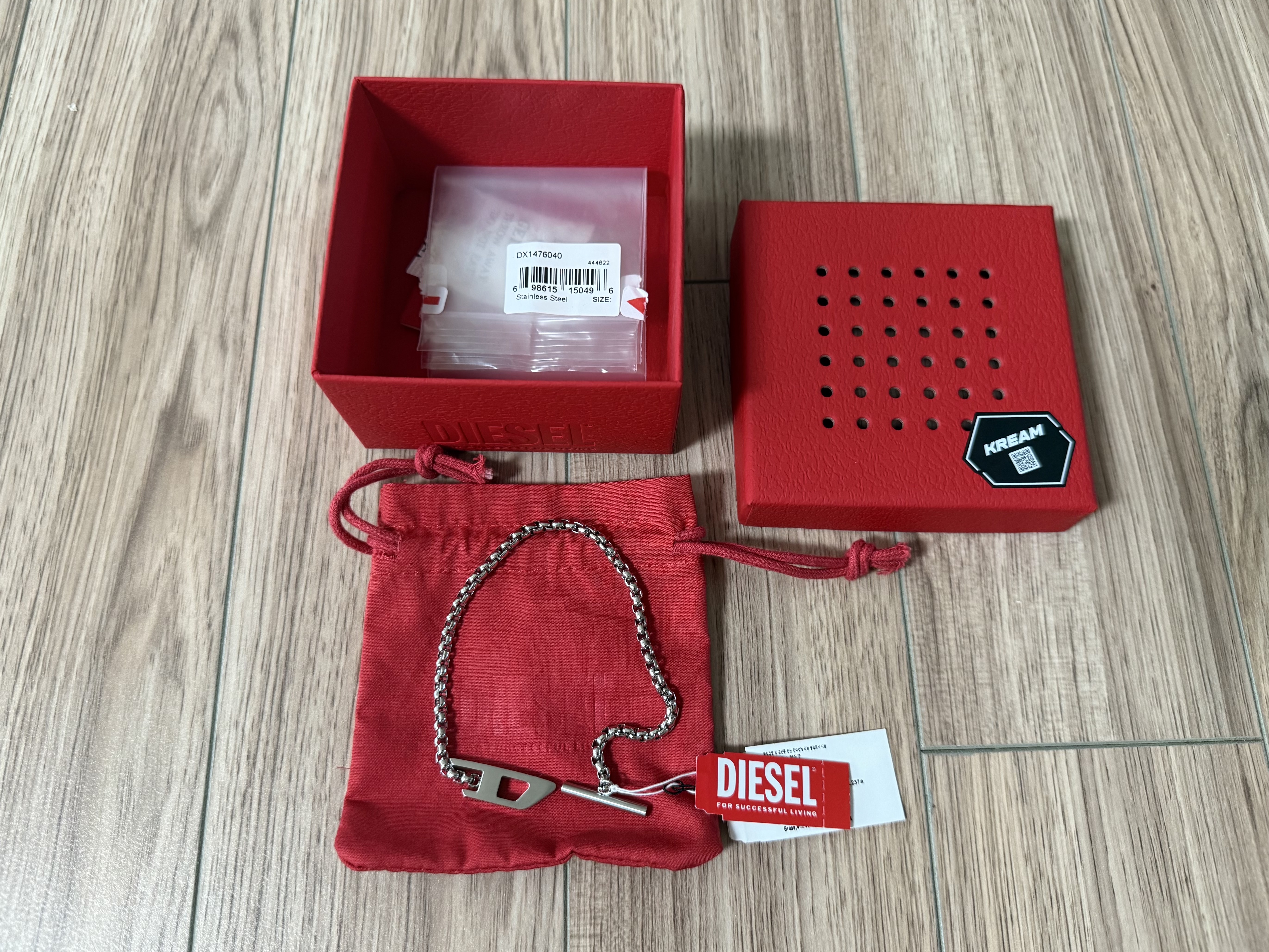 Diesel Dx1476 Stainless Steel Chain Bracelet Silver 착용 스타일