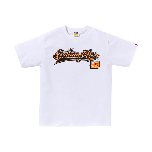 BAPE Baseball Logo T-Shirt White Orange
