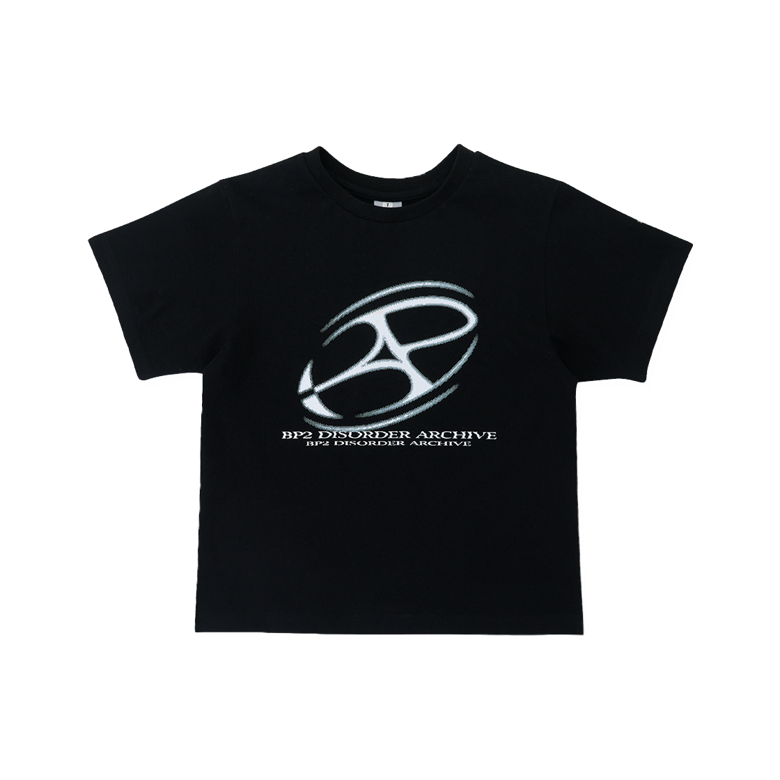 비피투디스오더 빅 그래픽 로고 크롭티 블랙