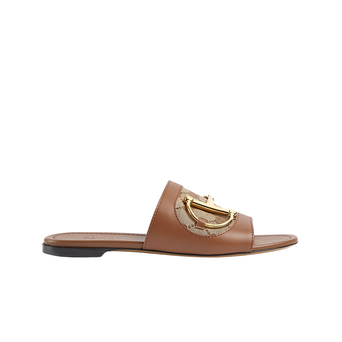 834427-AAE05-2747 (W) Gucci Horsebit Slide Sandal Light Brown