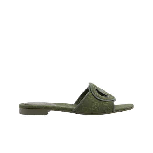 (W) Gucci Interlocking G Slide Sandal Green