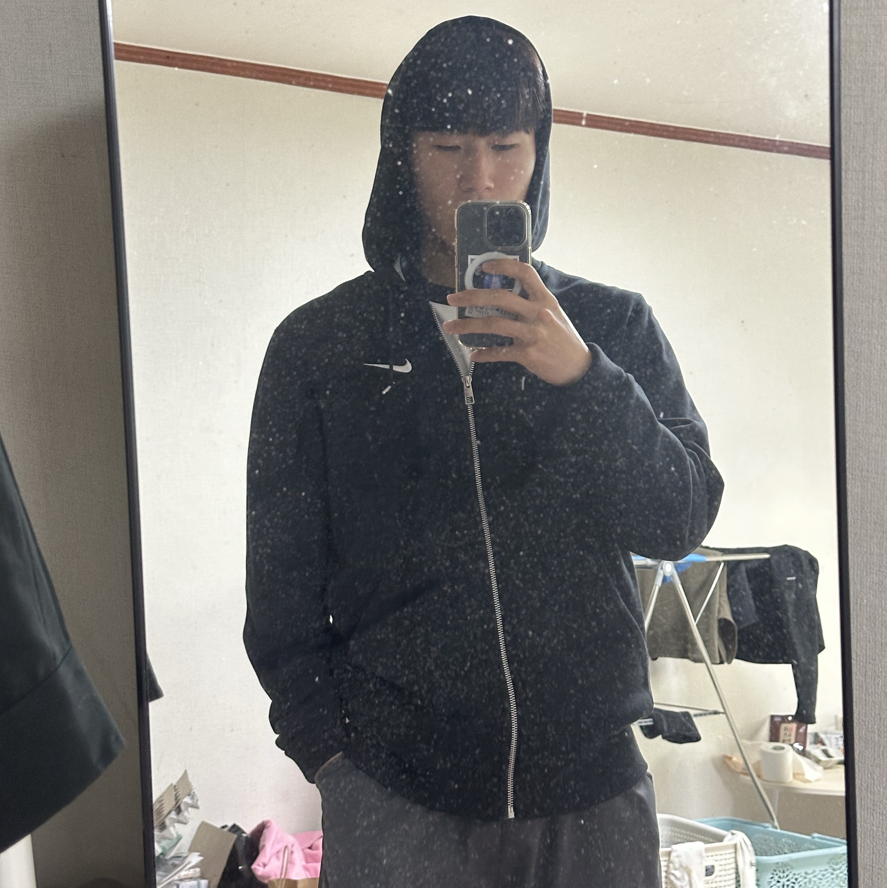 Nike NSW Classic Full Zip Hoodie Black - Asia 착용 스타일