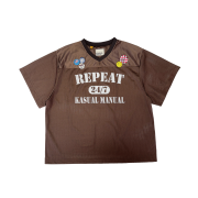 (W) Kasual Manual Mesh T-Shirt Brown