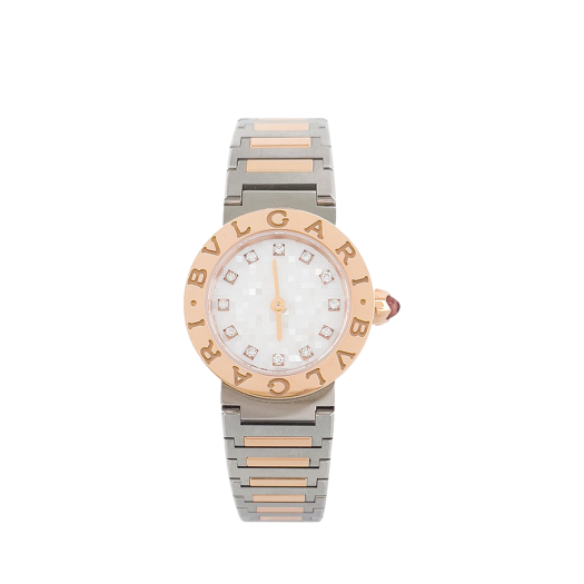 ITQONDQCMG5J Bvlgari BB Lady Watch 23mm 18K Yellow Gold Steel Diamond Mother-Of-Pearl Dial