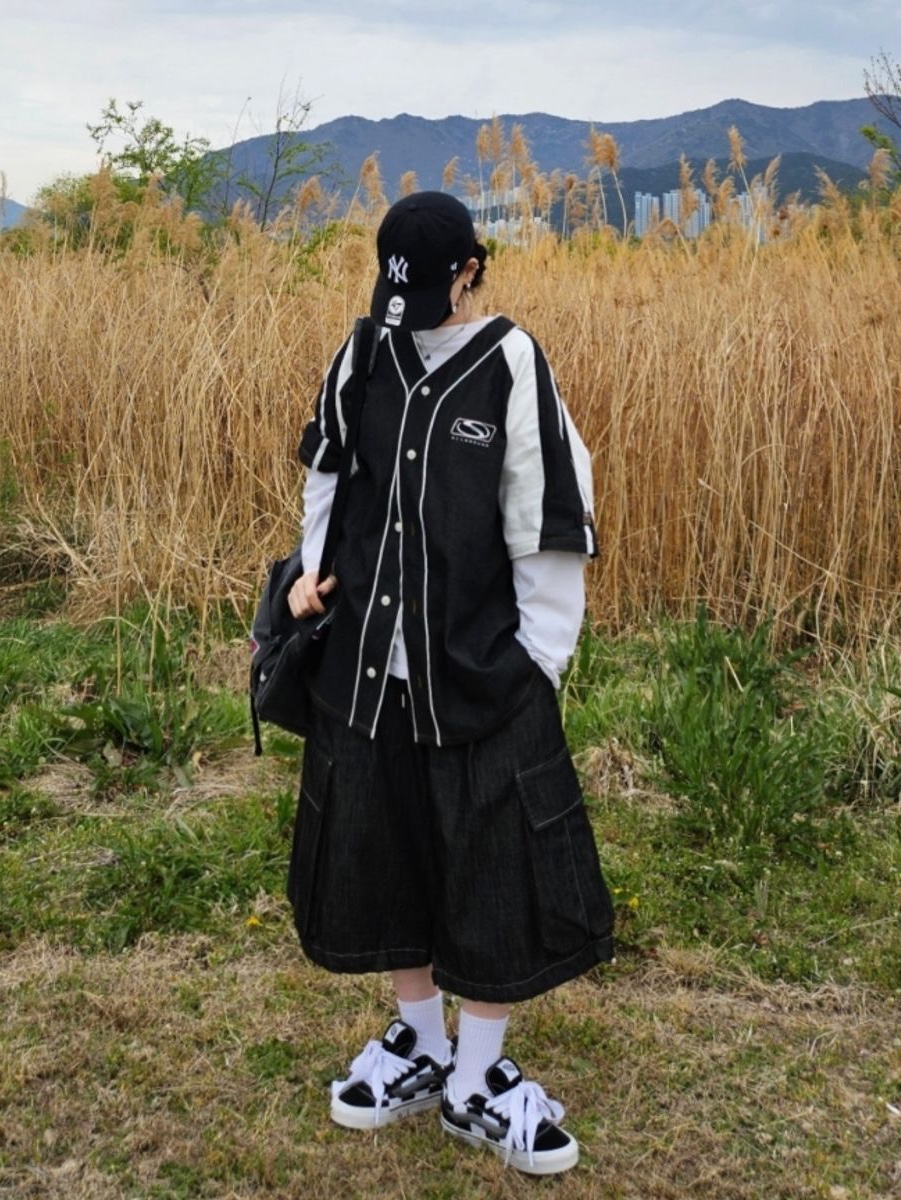 SPORT CHAMBER SC Flash Baseball Jersey Black, SPORT CHAMBER SC Sporty Rucksack Charcol 착용 스타일 - 1