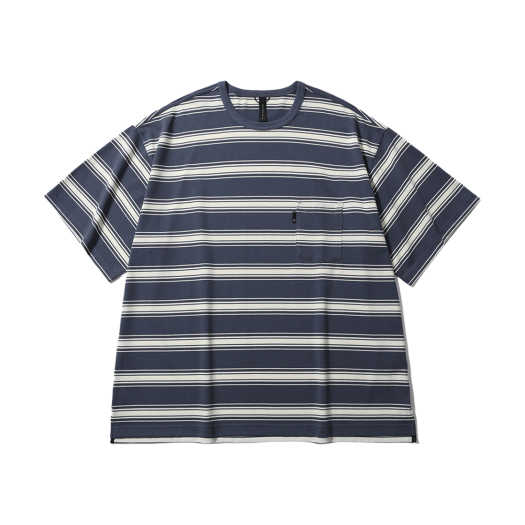 PMF025-02JH06-BS [SS25] moif One Pocket H/S Tee Blue Stripe