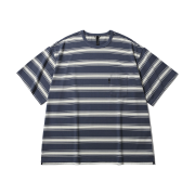 [SS25] moif One Pocket H/S Tee Blue Stripe