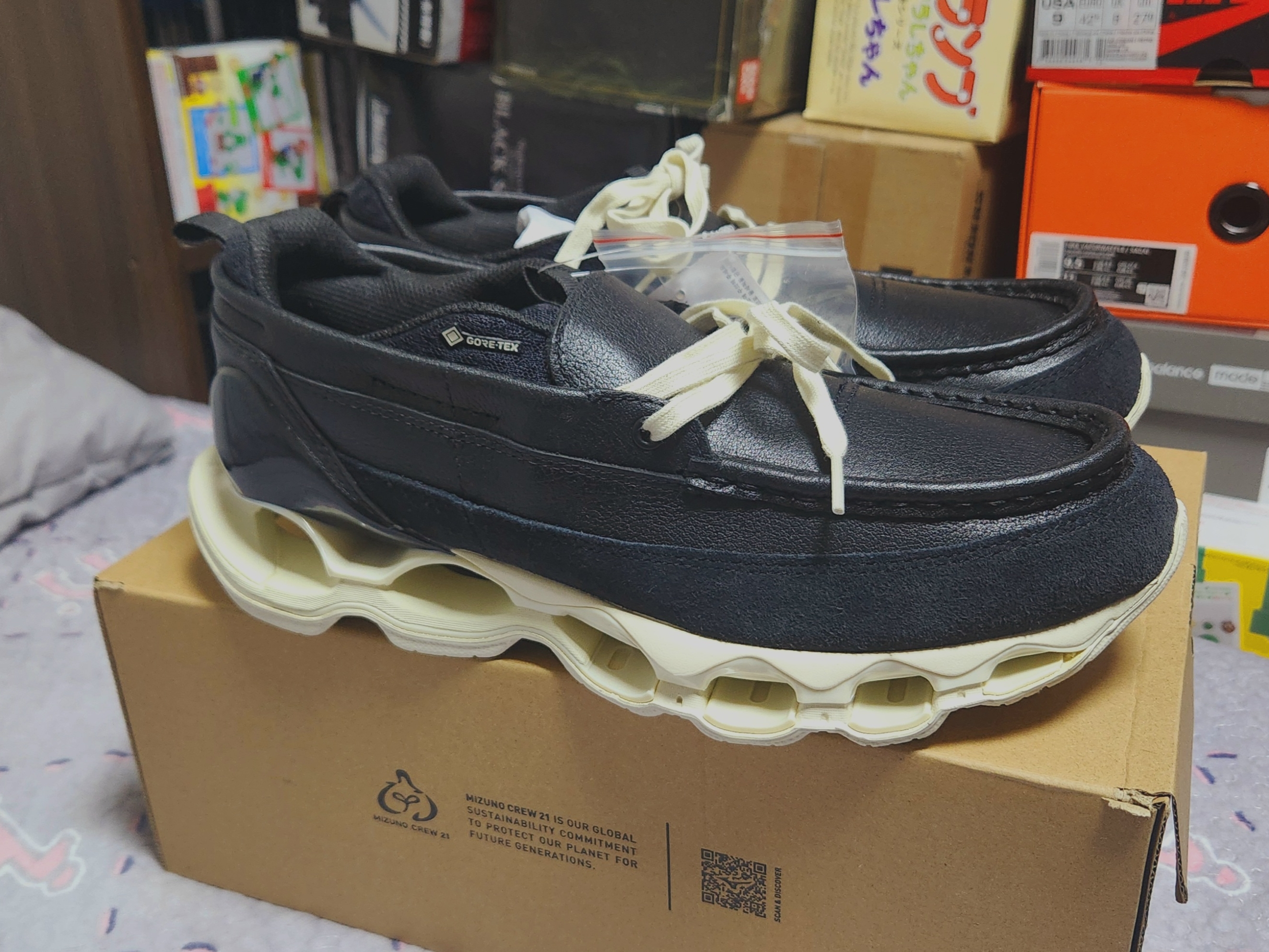 Mizuno Wave Prophecy MOC GTX Black Off White 착용 스타일