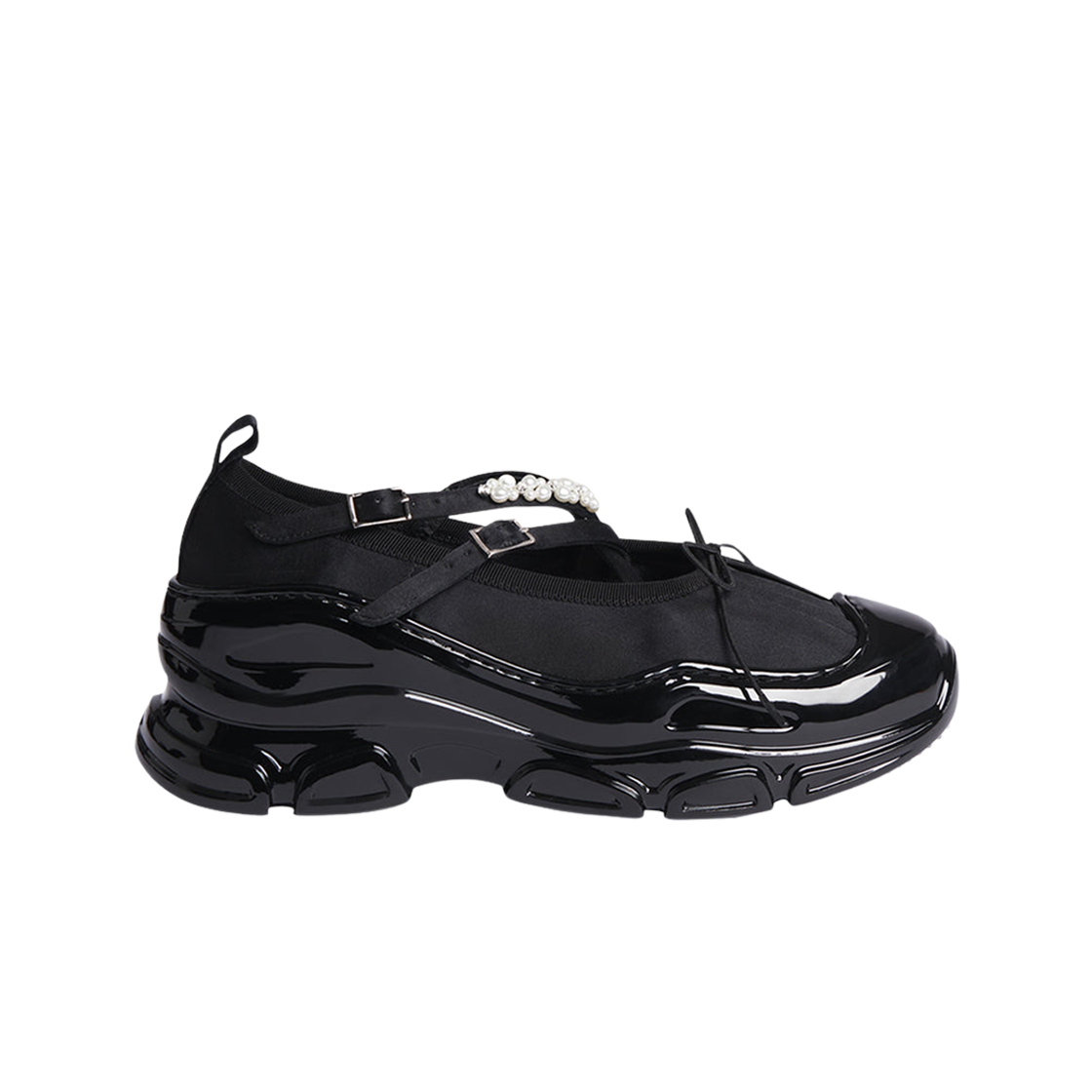(W) 시몬 로샤 비디드 트래커 발레리나 블랙((W) Simone Rocha Beaded Tracker Ballerina Black)