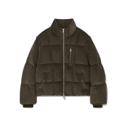 Haleine Detachable Corduroy Duck Down Jacket Khaki Brown (VJ409)