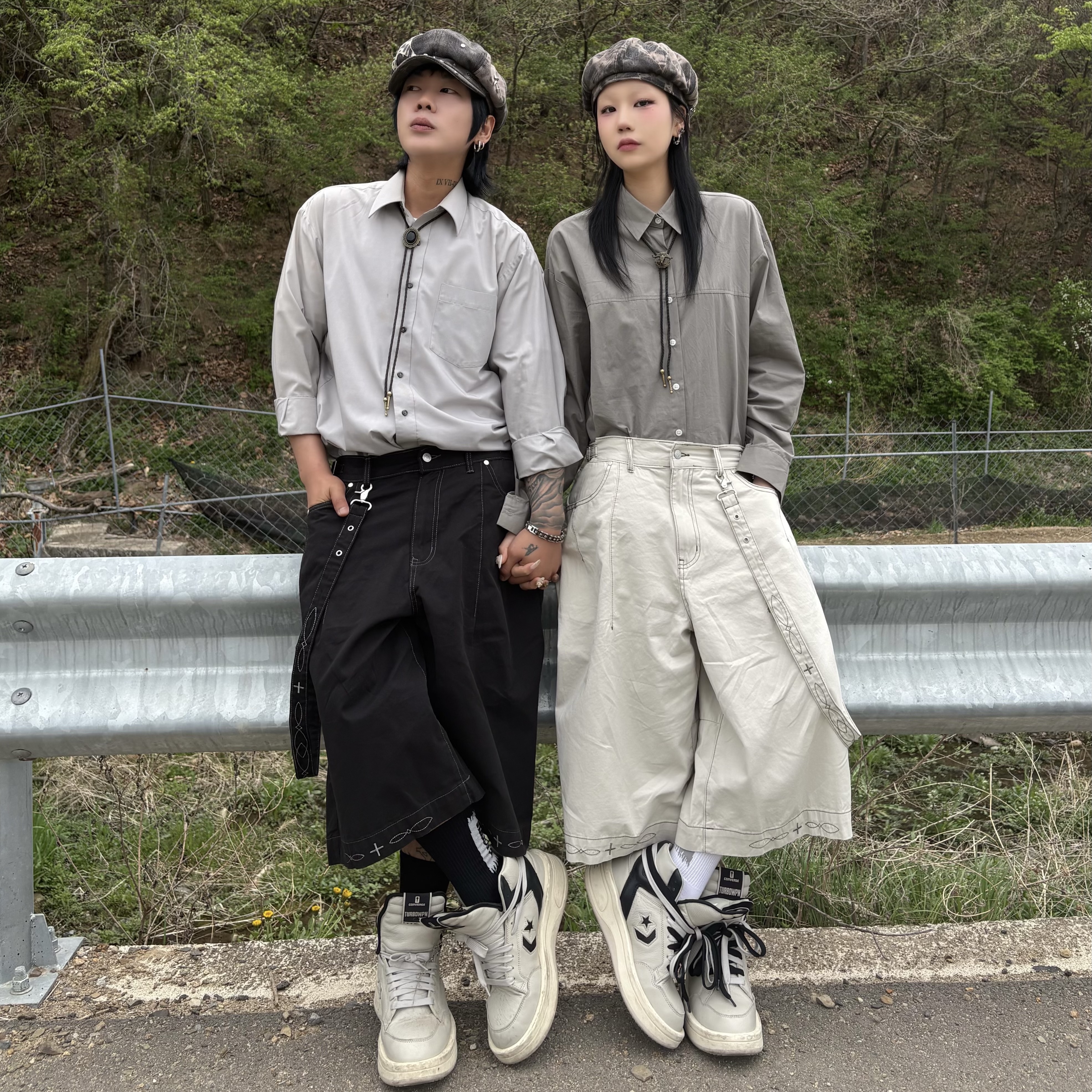 컨버스 x 다크쉐도우 터보웨폰 펠리칸 착용 스타일 - 1
