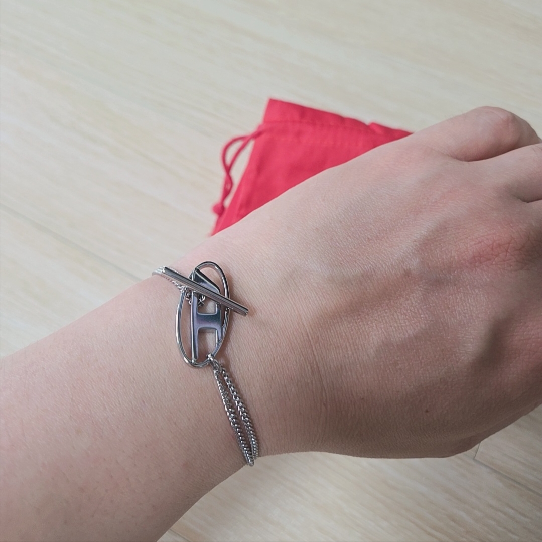 Diesel Dx1535 Stainless Steel Bracelet Silver 착용 스타일 - 2