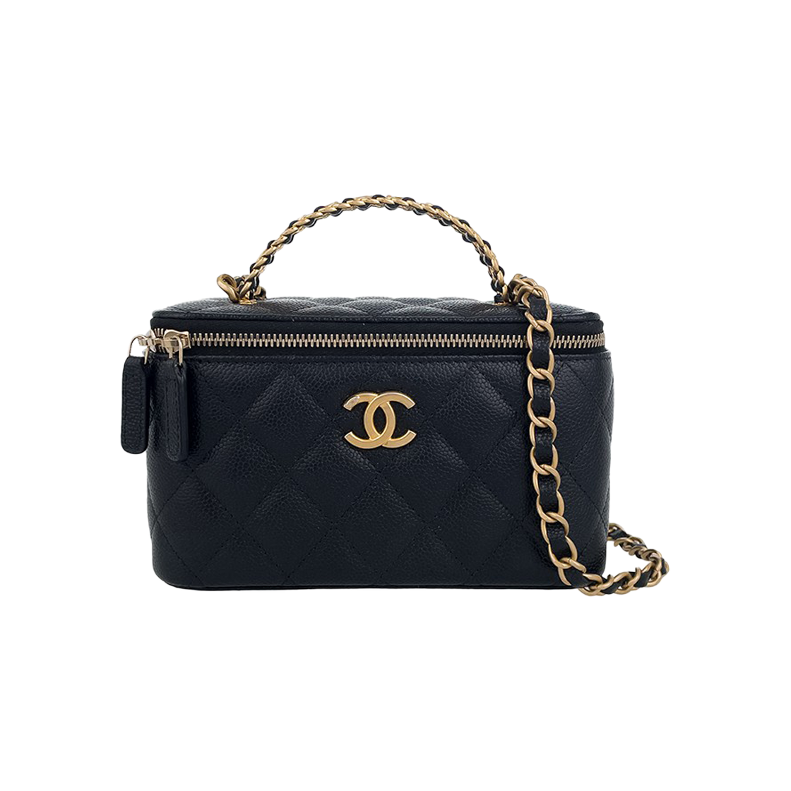 샤넬 체인 탑핸들 직사각 베니티백 블랙 빈티지금장 캐비어 | CHANEL Boutique | KREAM Chanel Chain Top Handle Rectangular... 