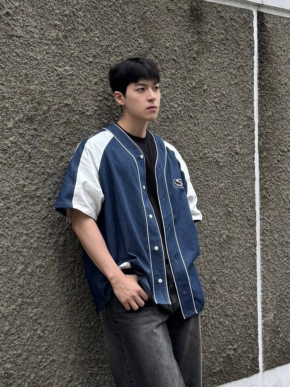 SPORT CHAMBER SC Flash Baseball Jersey Blue 착용 스타일