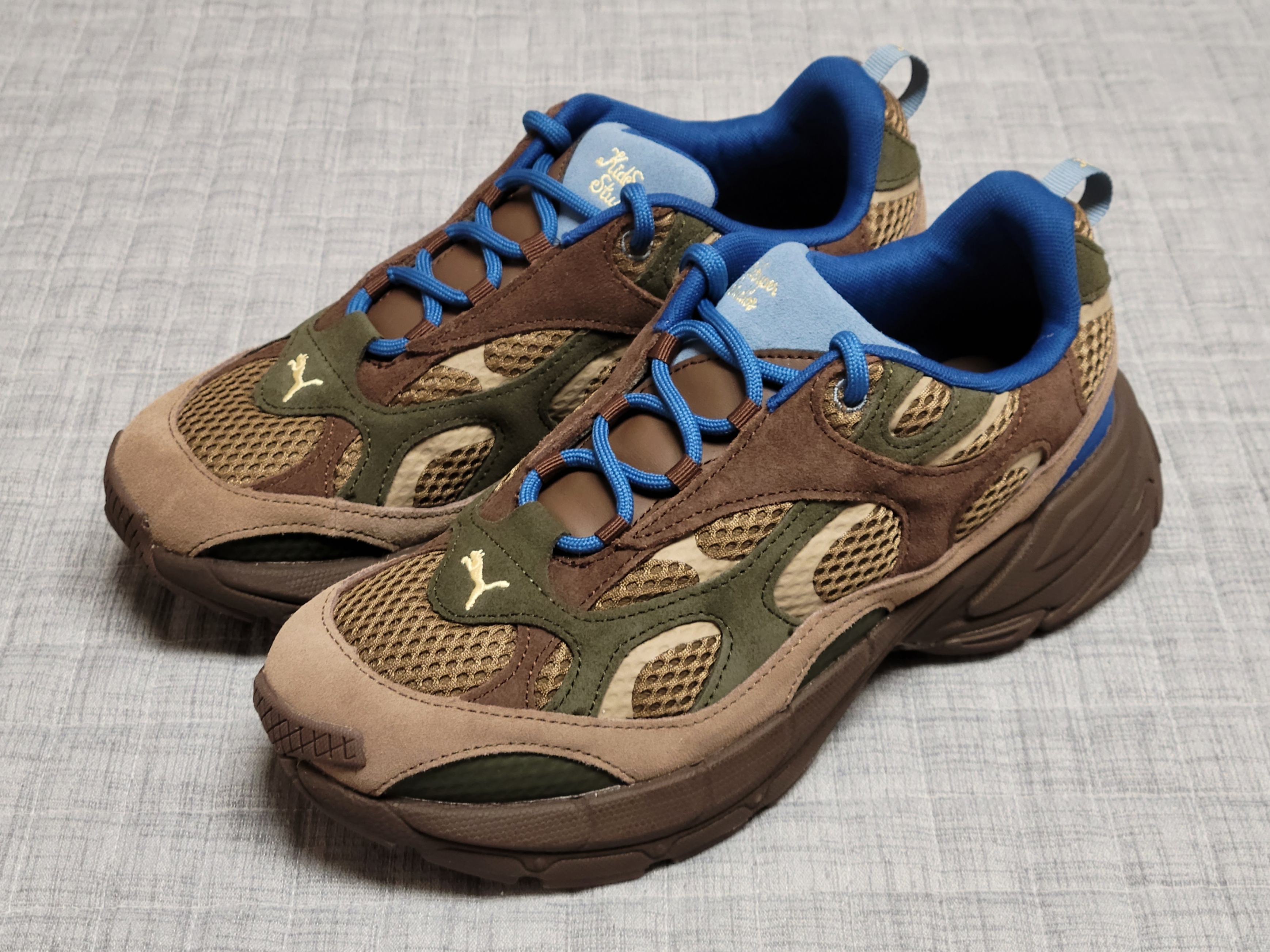 Puma x KidSuper Velophasis NU Totally Taupe Espresso Brown 착용 스타일 - 2