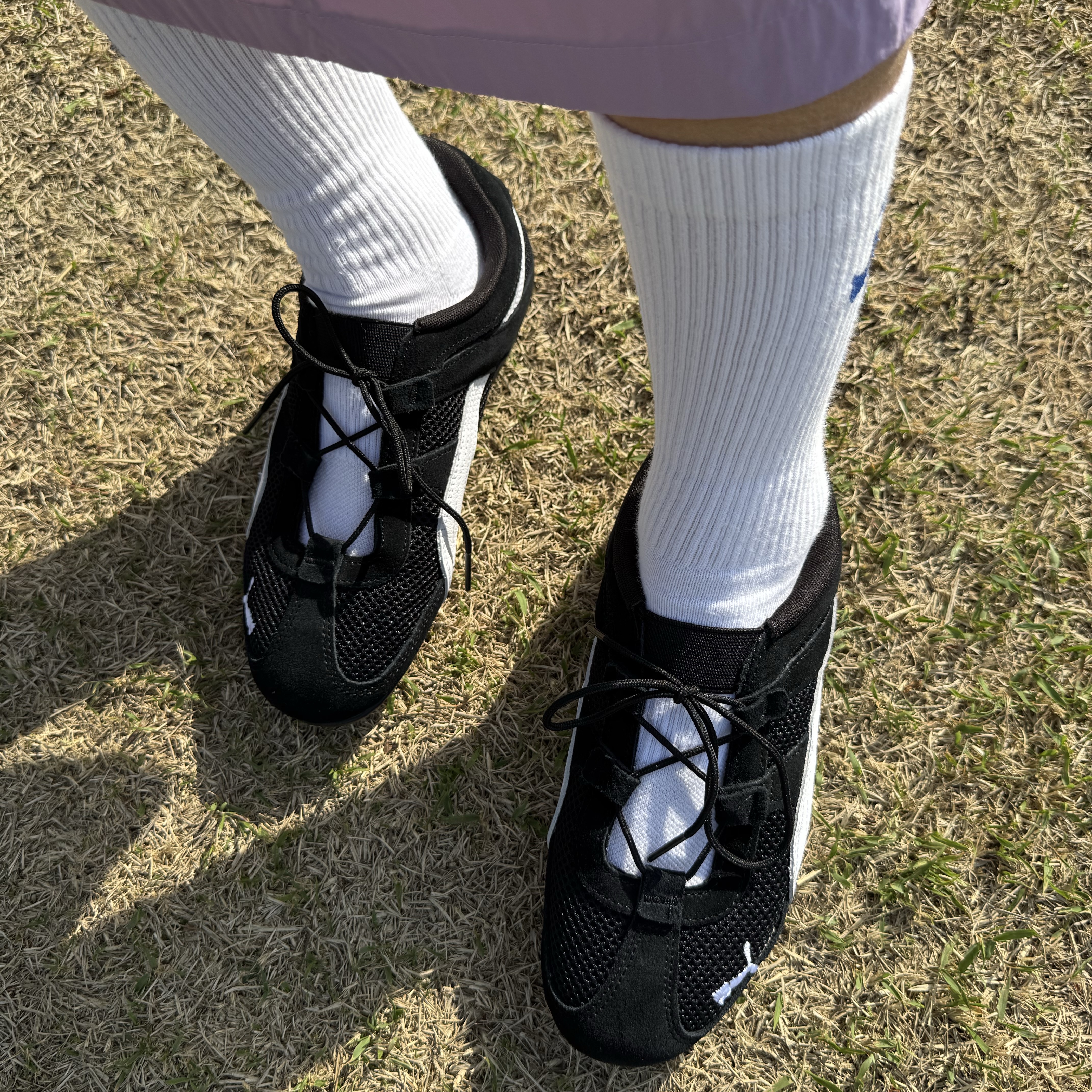 (W) Puma Speedcat Go Puma Black Puma White, Nike Everyday Plus Cushioned Crew Socks Multicolor (3 Pack/Korean Ver.) 착용 스타일