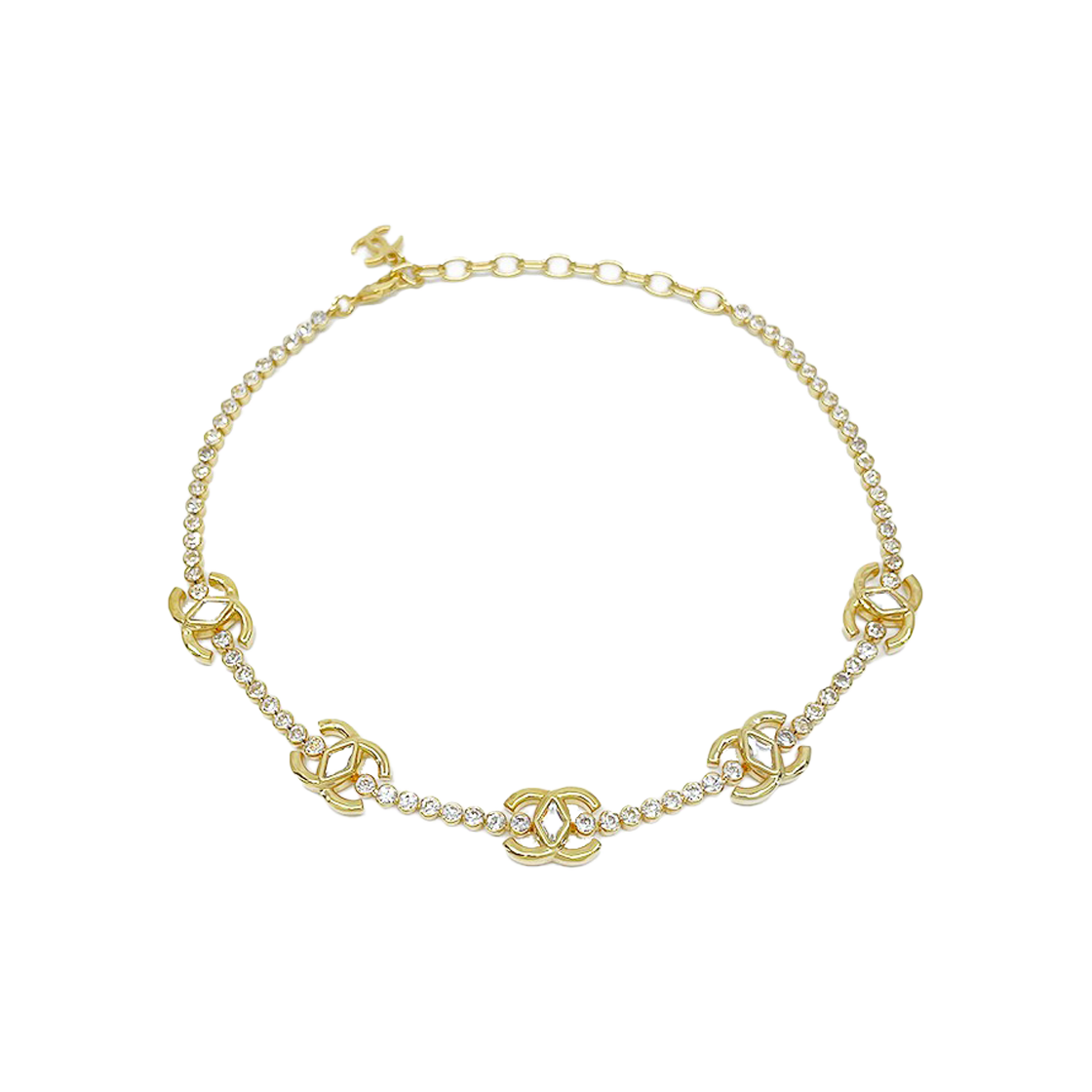 샤넬 23C CC 크리스탈 초커 옐로우골드(Chanel 23C CC Crystal Choker Yellow Gold)