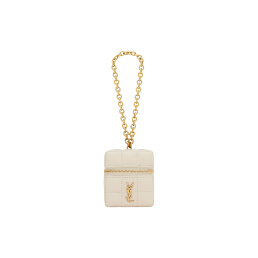 Saint Laurent Cassandre Matelasse Carre Mini Cube in Lambskin Crema Soft