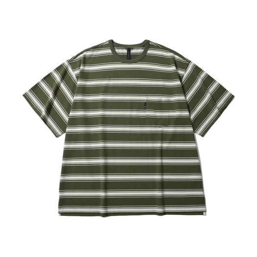 PMF025-02JH06-OS [쿠폰, 더블적립] [SS25] moif One Pocket H/S Tee Olive Stripe