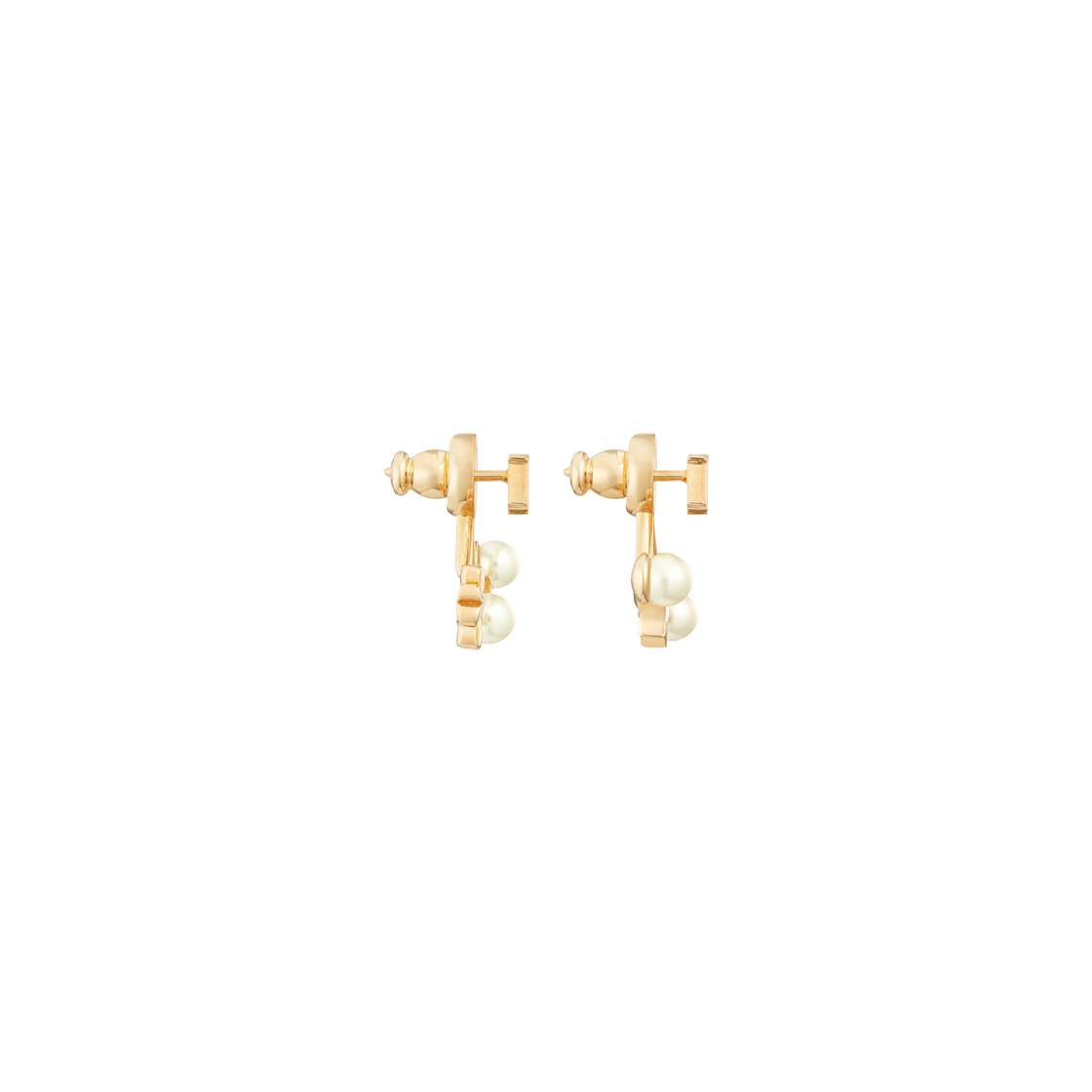 E3916WOMCY-D03S (W) Dior Dio(r)Evolution Earrings Gold Finish Metal White Resin Pearls Silver Tone Crystals - #3