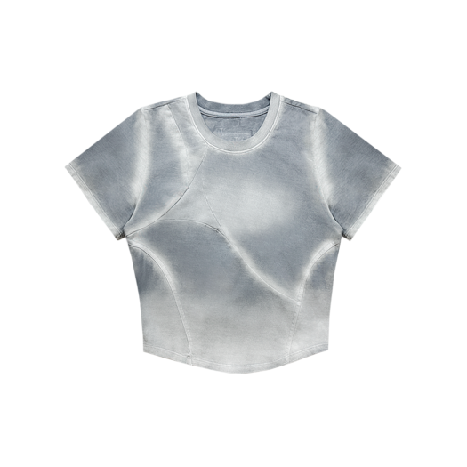 BLR2D04TS04 BLR Bleached Triangle Gradation Washing T-Shirt Grey