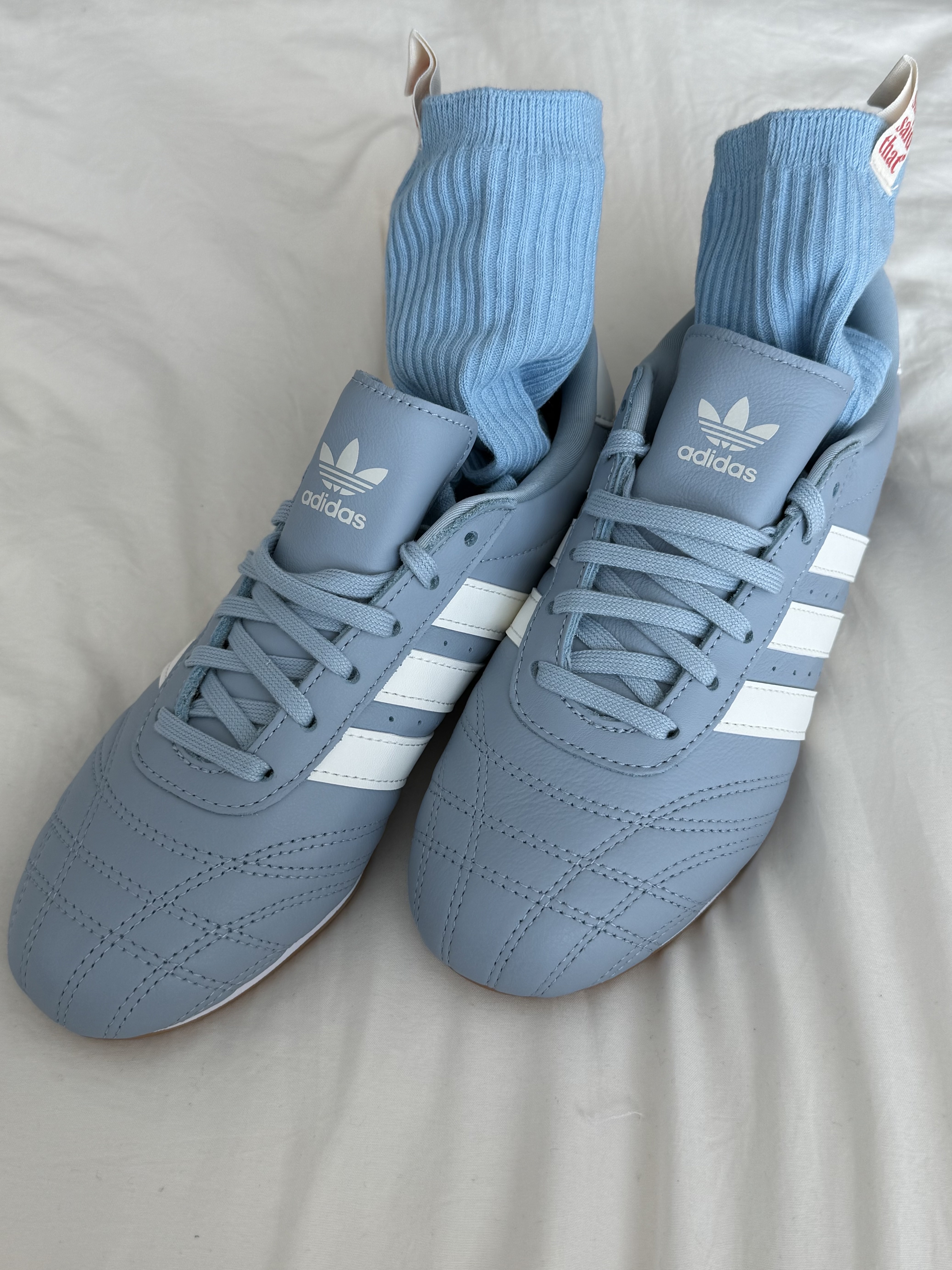 (W) Adidas Taekwondo Lace Wonder Blue Off White 착용 스타일 - 4