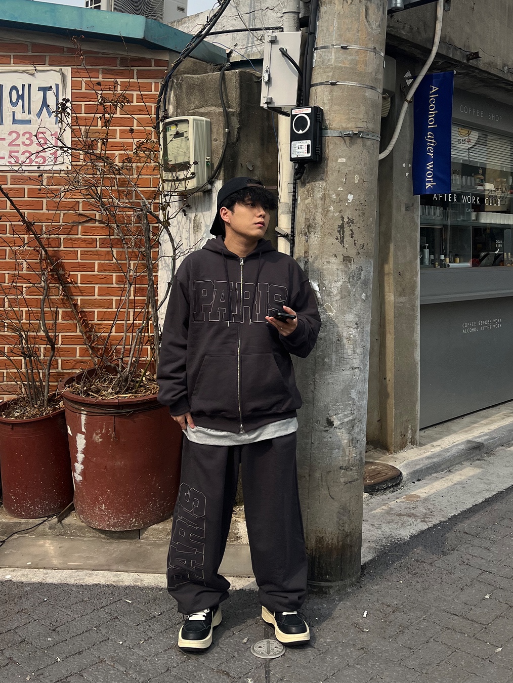 Converse x Drkshdw Turbowpn Black Cream, ETCE Cross Destroyed Cap Black 착용 스타일 - 2