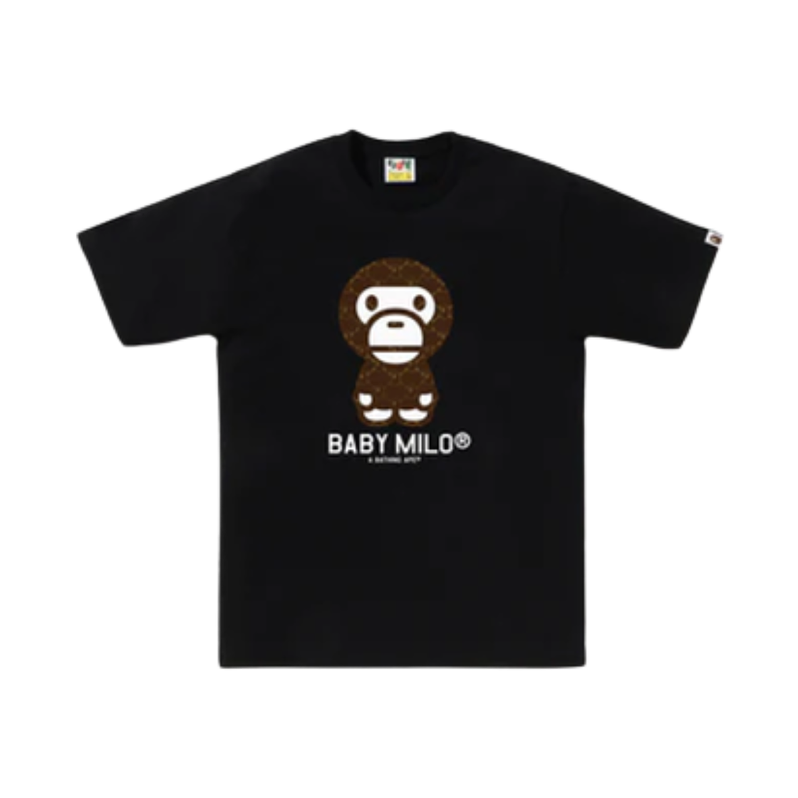 - BAPE College Monogram Baby Milo T-Shirt Black Brown