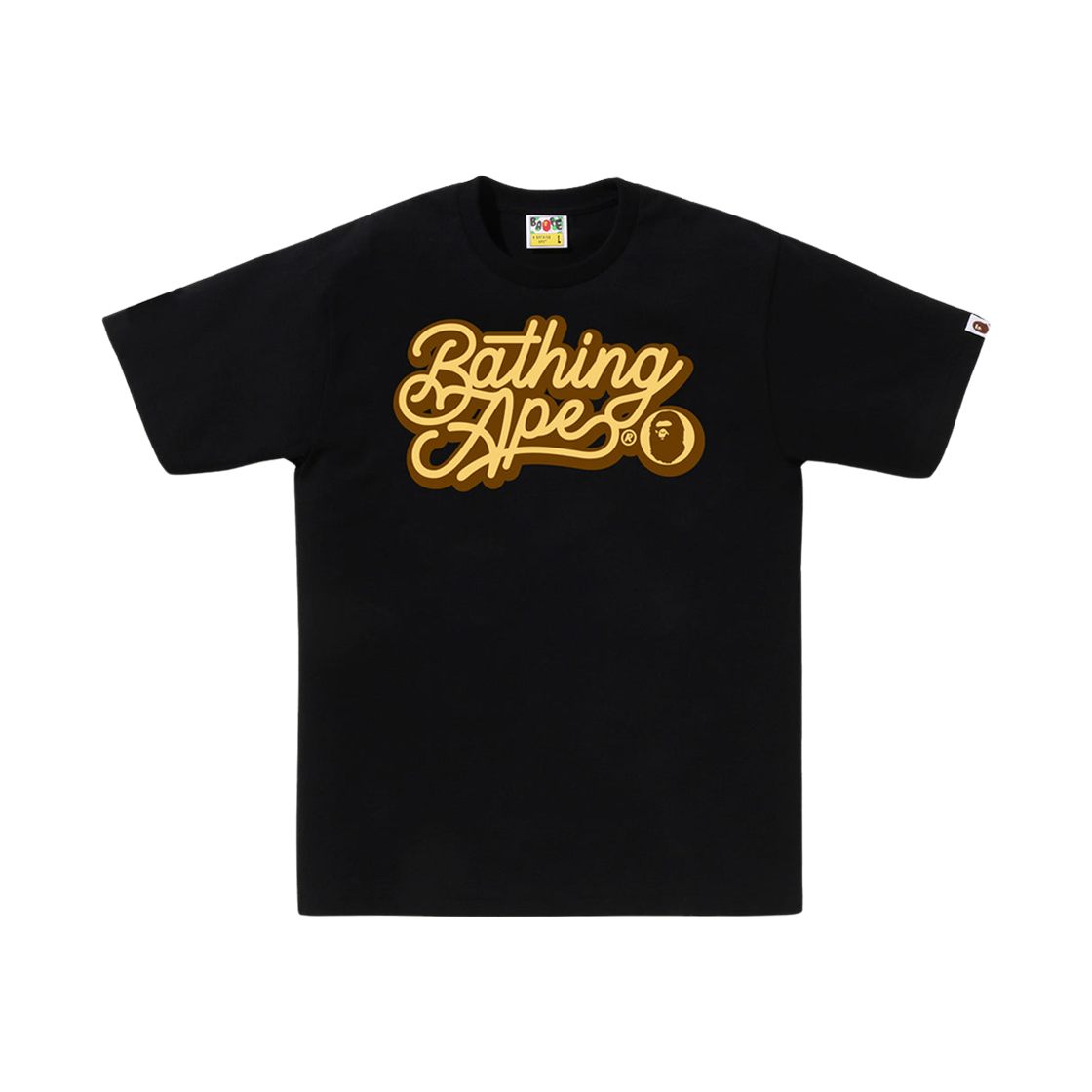 - BAPE Bathing Ape Script Logo T-Shirt Black Brown