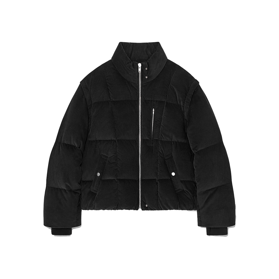 VJ408 Haleine Detachable Corduroy Duck Down Jacket Black (VJ408)