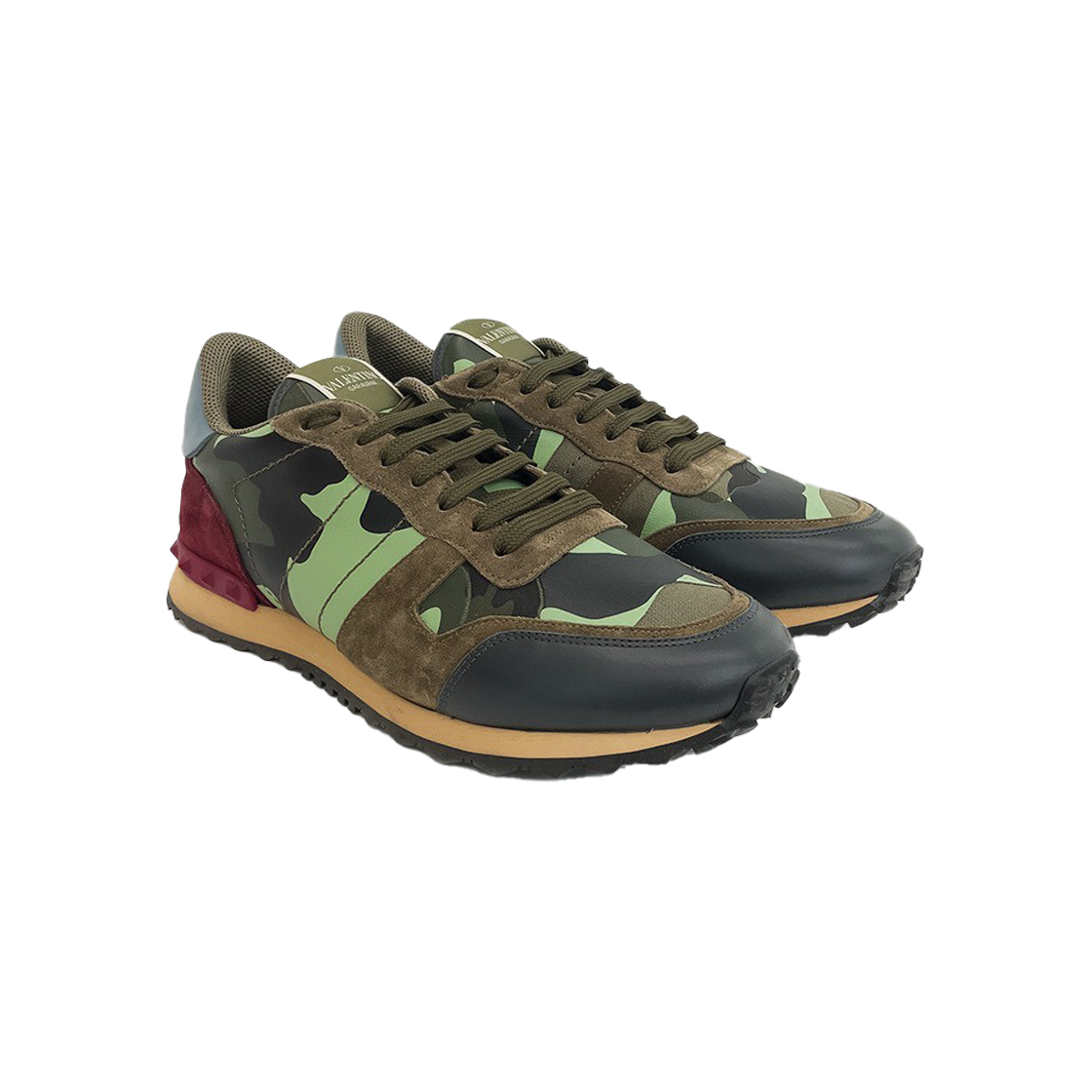 IT8EFIN99CCL Valentino Camouflage Rockrunner Sneakers 42.5 Military Green
