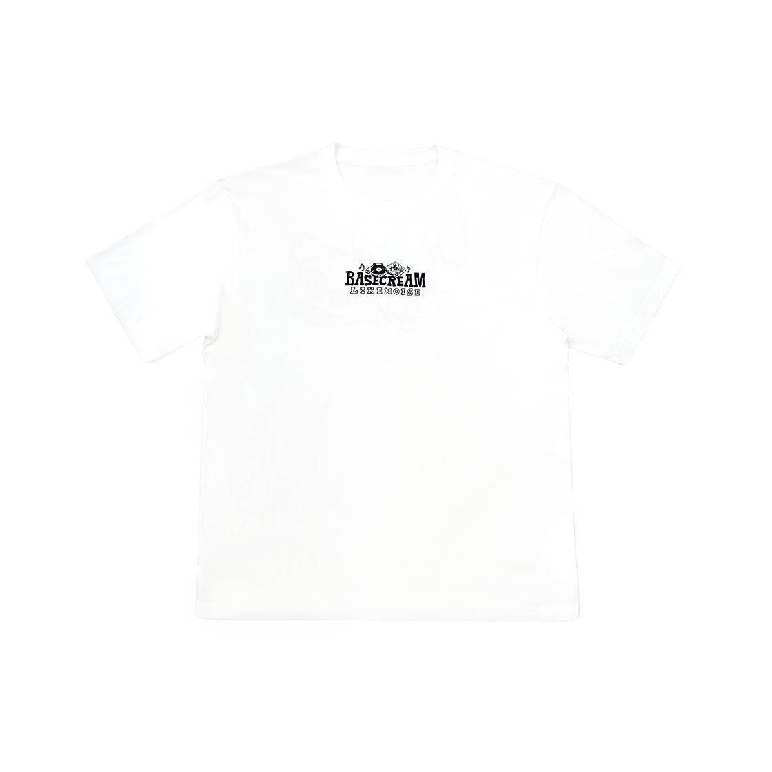 베이스크림 BCxGX2 리스닝 티셔츠 화이트(Basecream BCxGX2 listening Tee White)