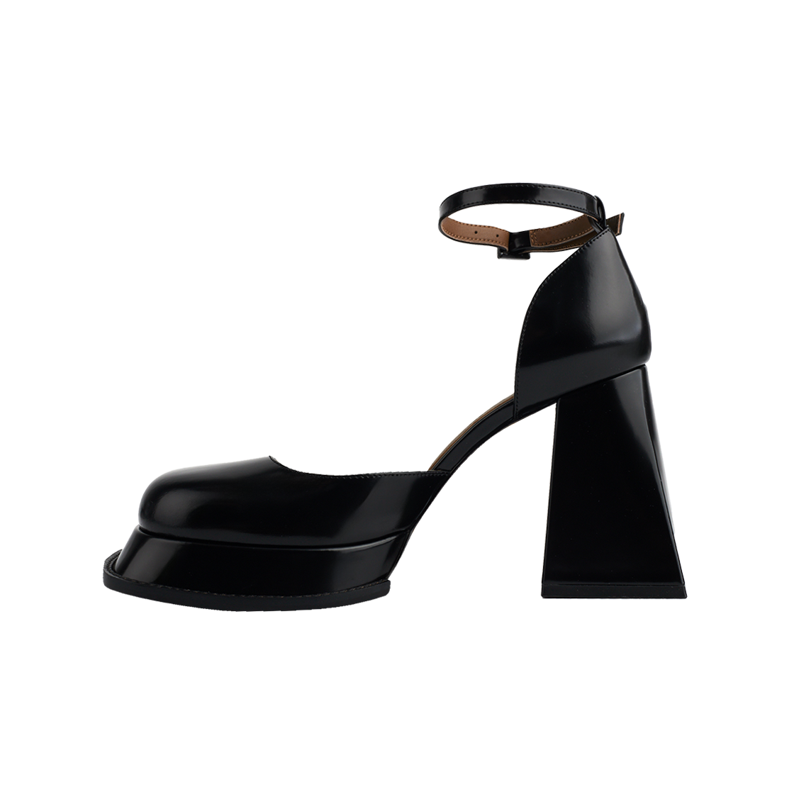 슈슈통 우먼 라운드 토 스트랩 하이힐 블랙 - 25SS(Shushu/Tong Women Round Toe Strap High Heels Black - 25SS) - 2