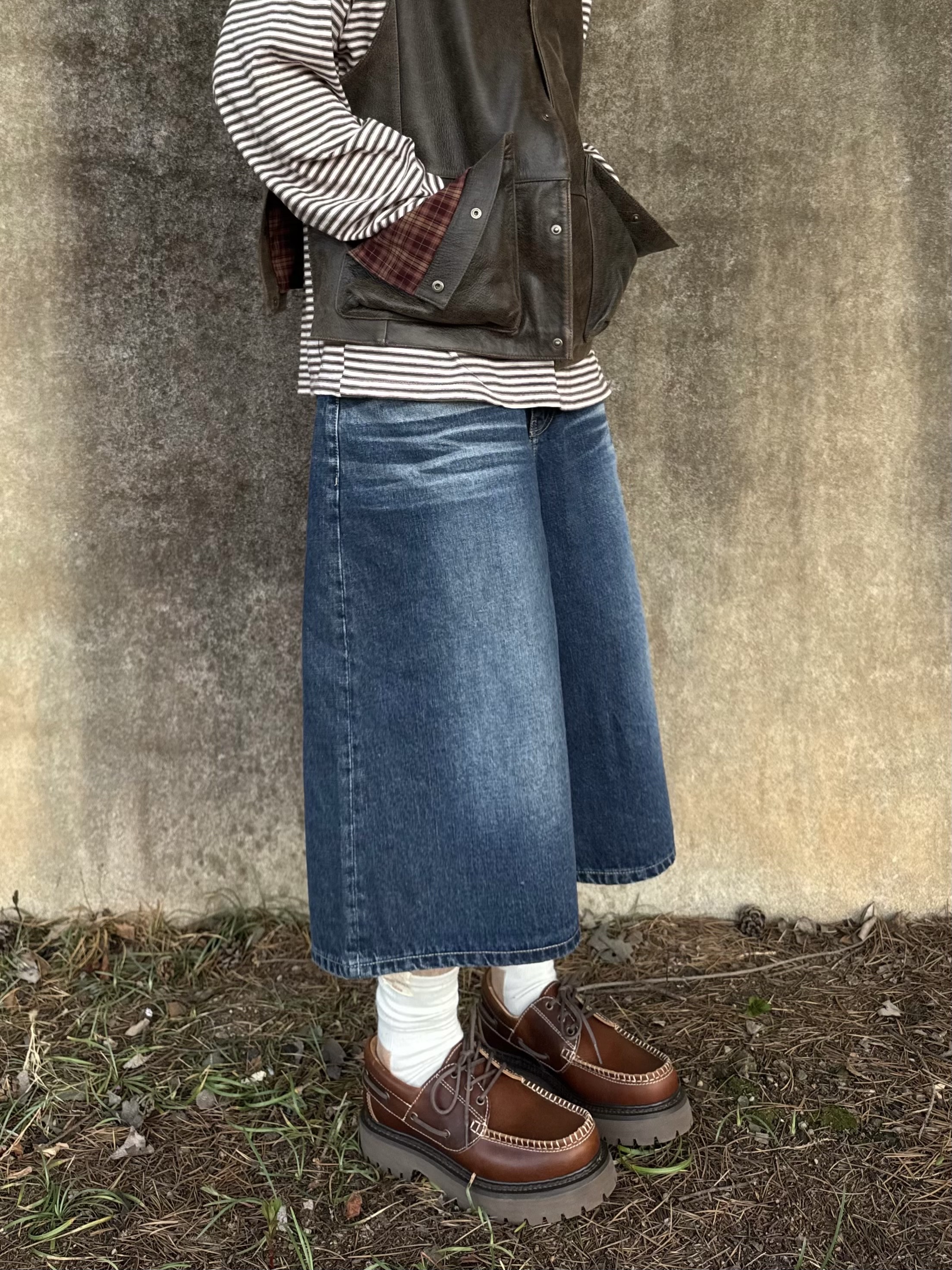 Human Made Denim Work Cap Indigo, LOSTGARDEN Harbor Brown 착용 스타일 - 4