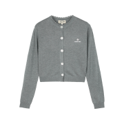 Shushu/Tong Women Logo Stitch Knit Cardigan Grey - 25SS
