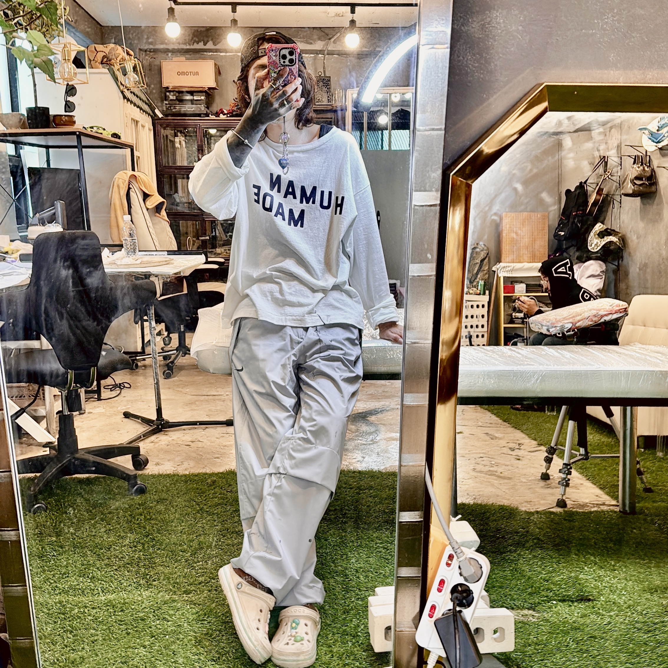Human Made Graphic L/S T-Shirt White 착용 스타일 - 1