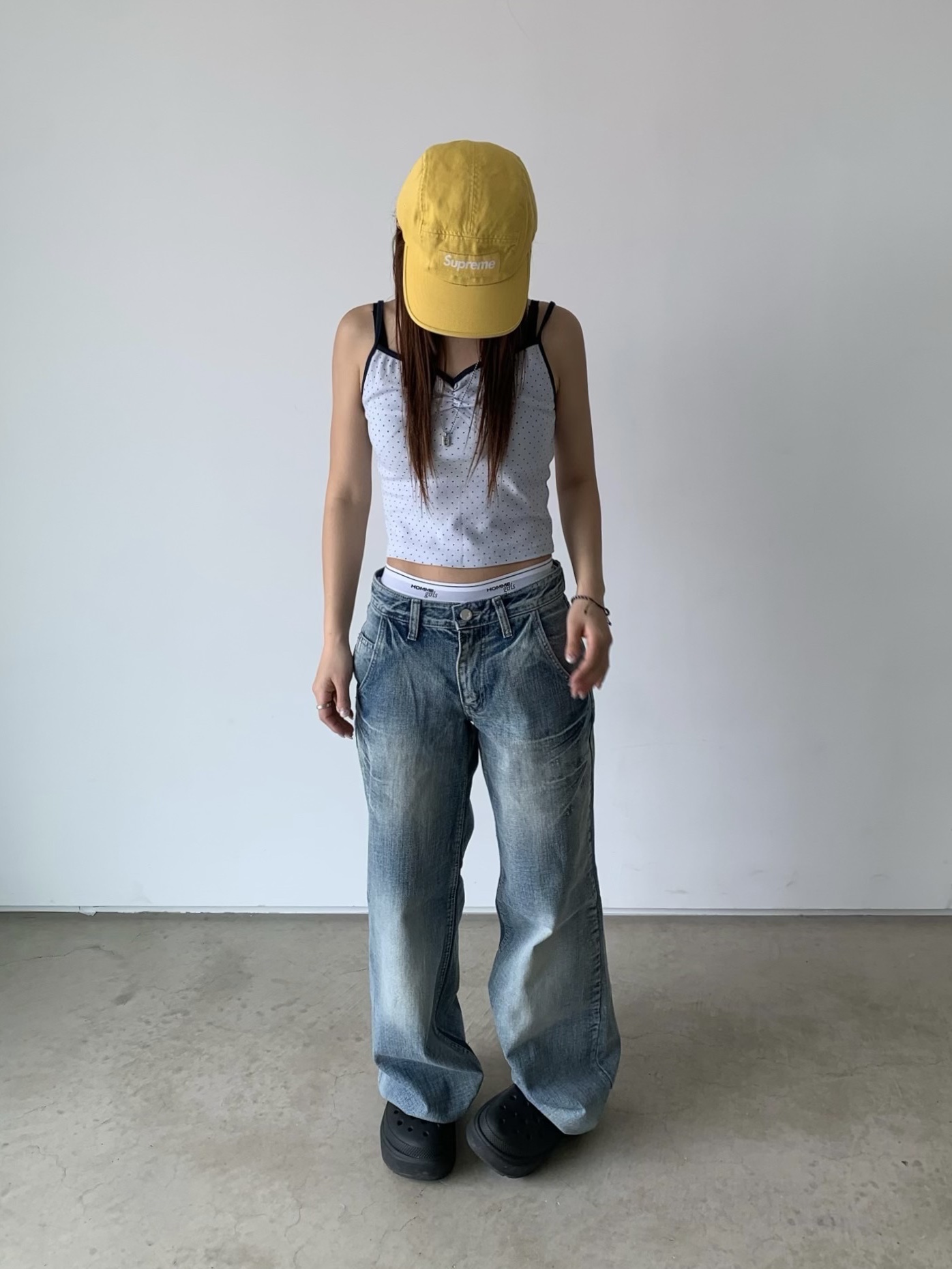 Supreme Washed Chino Twill Camp Cap Yellow - 23SS, Crocs Stomp Clog Black 착용 스타일 - 2