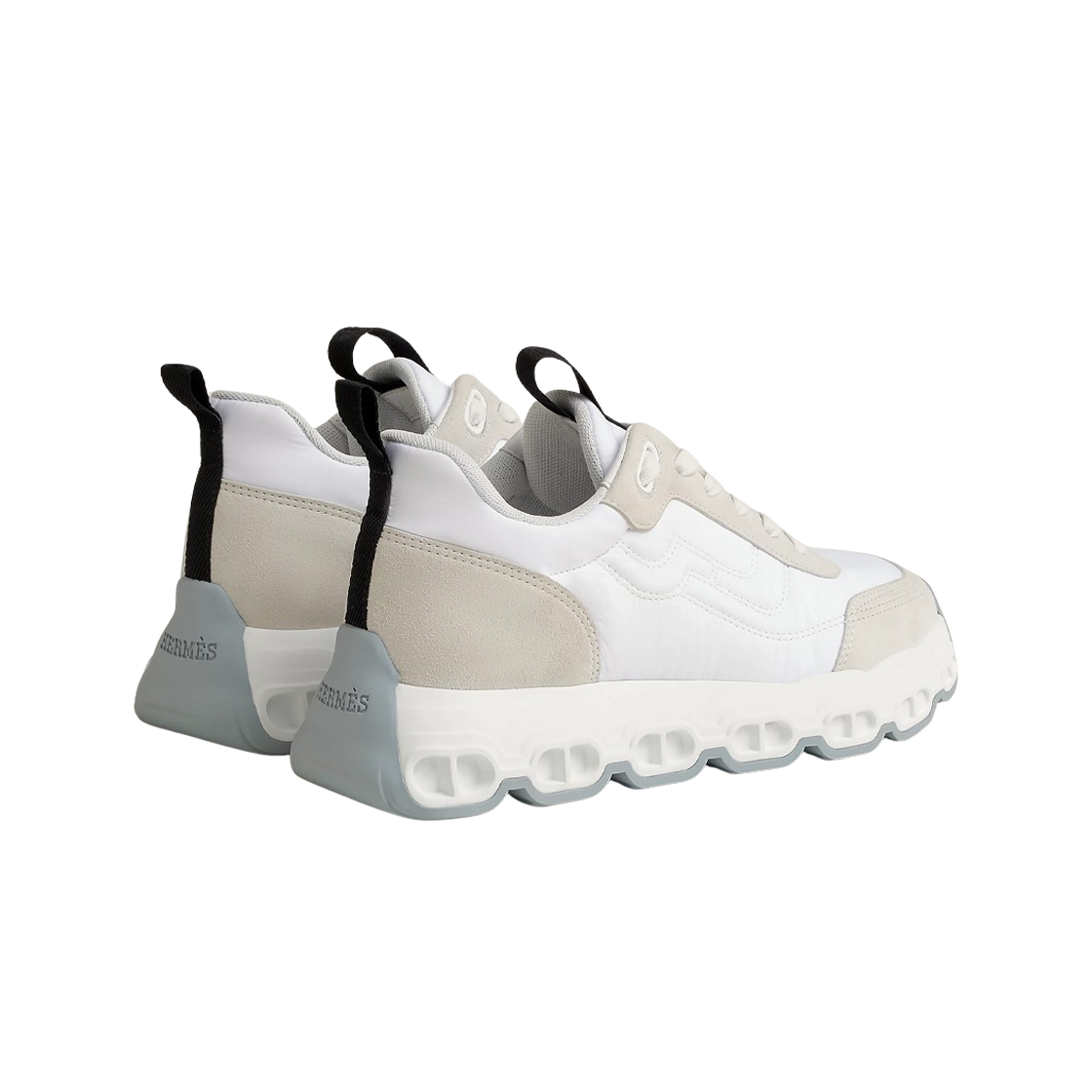 (W) 에르메스 임펄스 스니커즈 파라슈트 패브릭 스웨이드 고트스킨 & 블랑((W) Hermes Impulse Sneakers Parachute Fabric Suede Goatskin & Blanc) - 3
