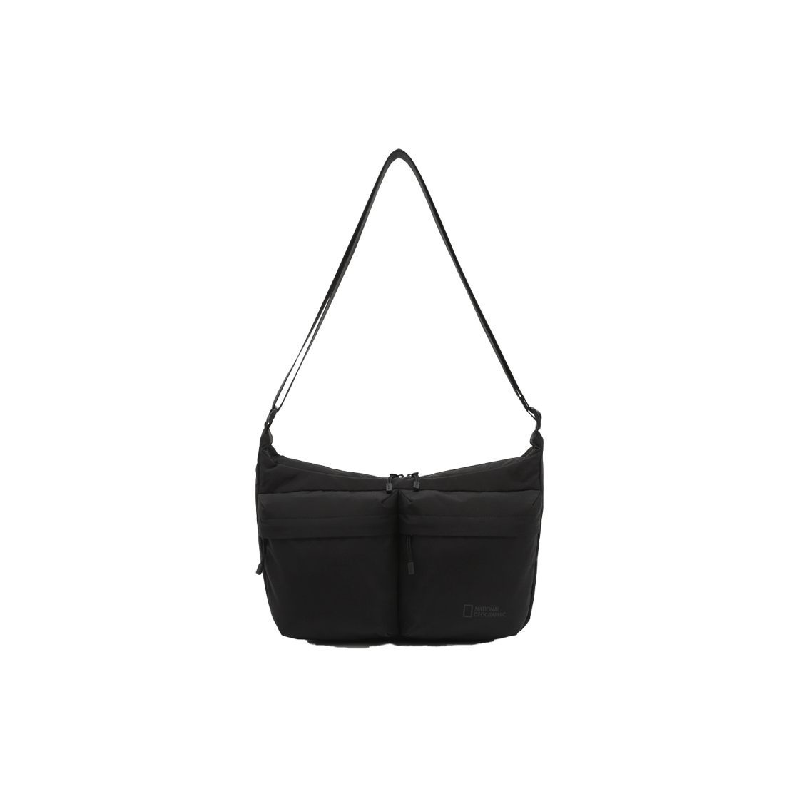 N255ACR300099 National Geographic Double Pocket Crossbody Bag Black